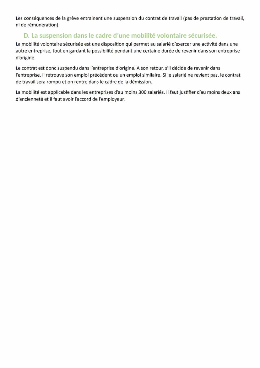 Titre 3 : La rupture du contrat de travail.
Chapitre 1 : La suspension du contrat de travail.
I.
La notion de suspension de contrat de trava