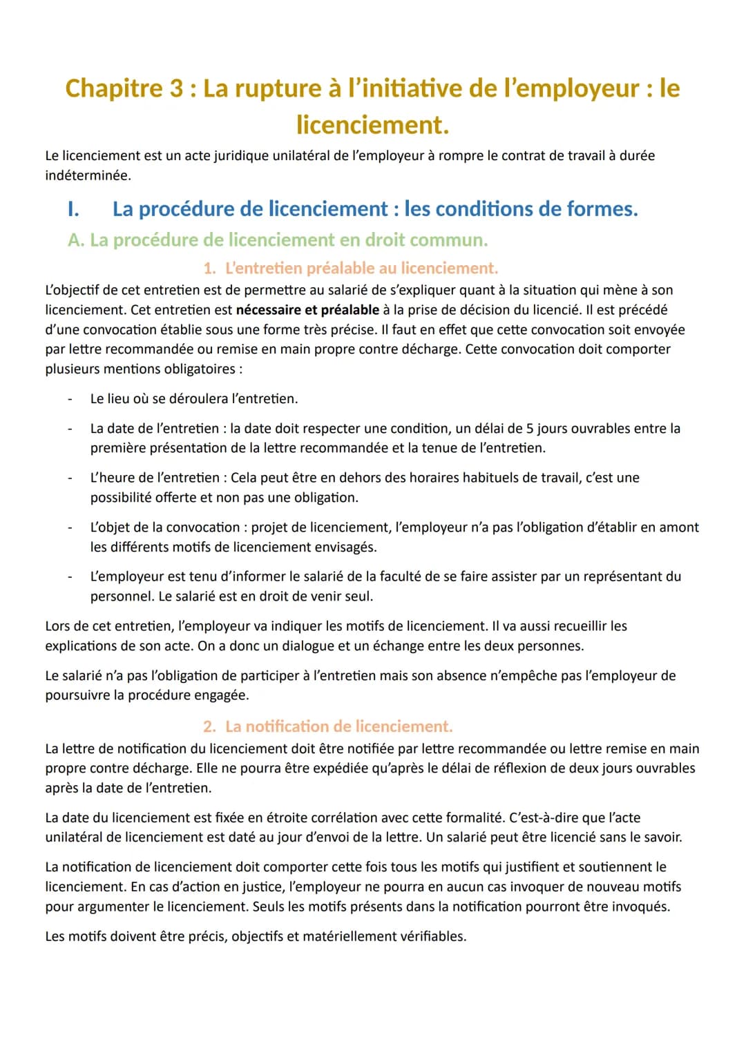 Titre 3 : La rupture du contrat de travail.
Chapitre 1 : La suspension du contrat de travail.
I.
La notion de suspension de contrat de trava