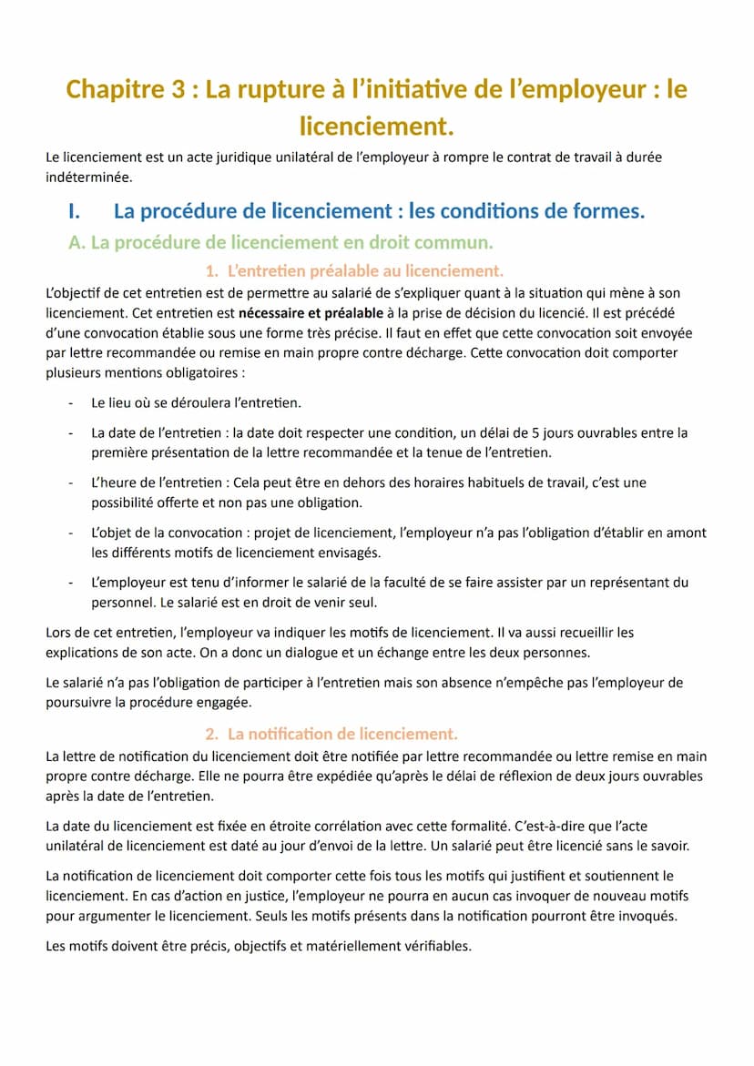 Titre 3 : La rupture du contrat de travail.
Chapitre 1 : La suspension du contrat de travail.
I.
La notion de suspension de contrat de trava