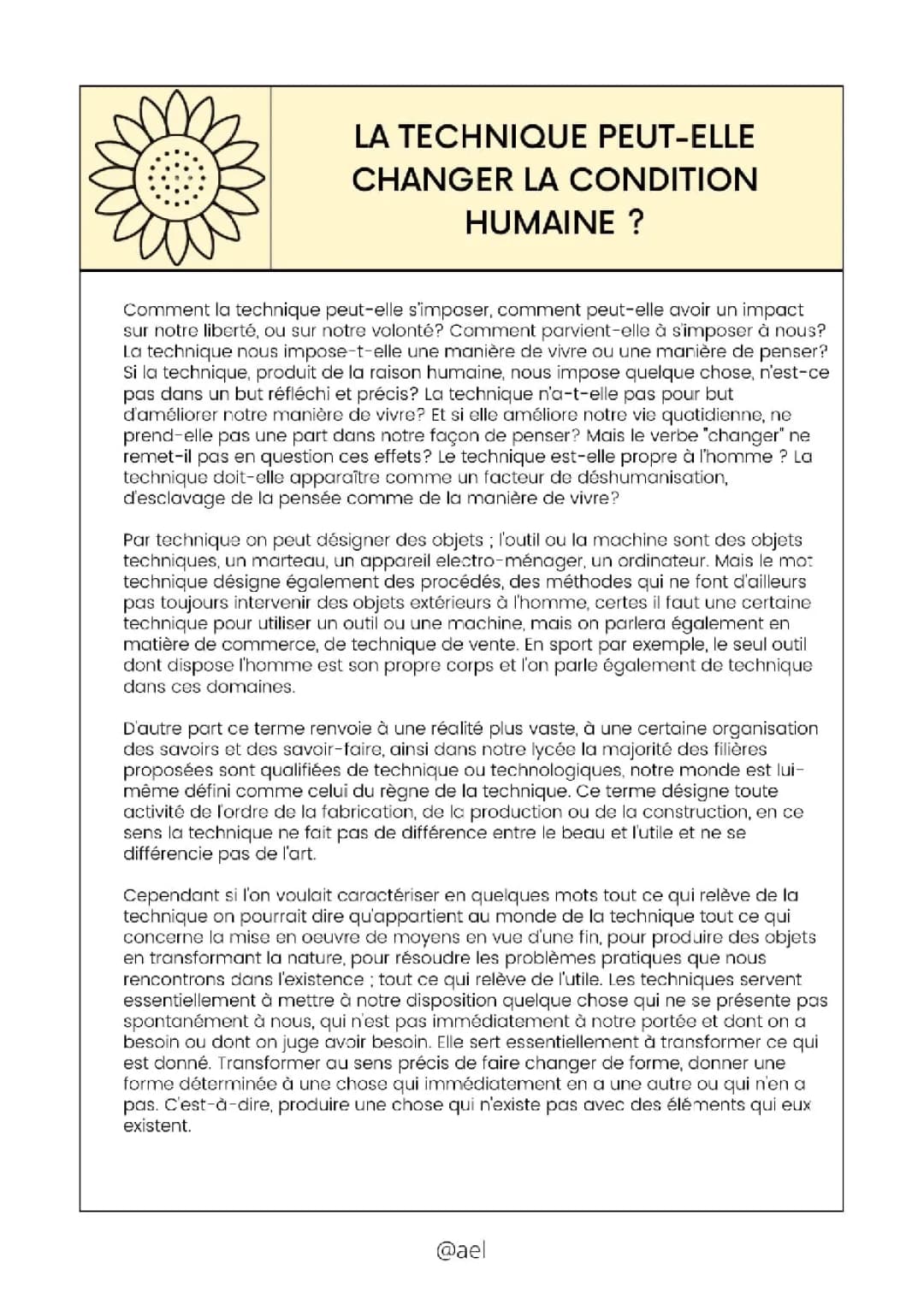 La technique déshumanise-t-elle l'homme? Sujet philo corrigé pour terminale