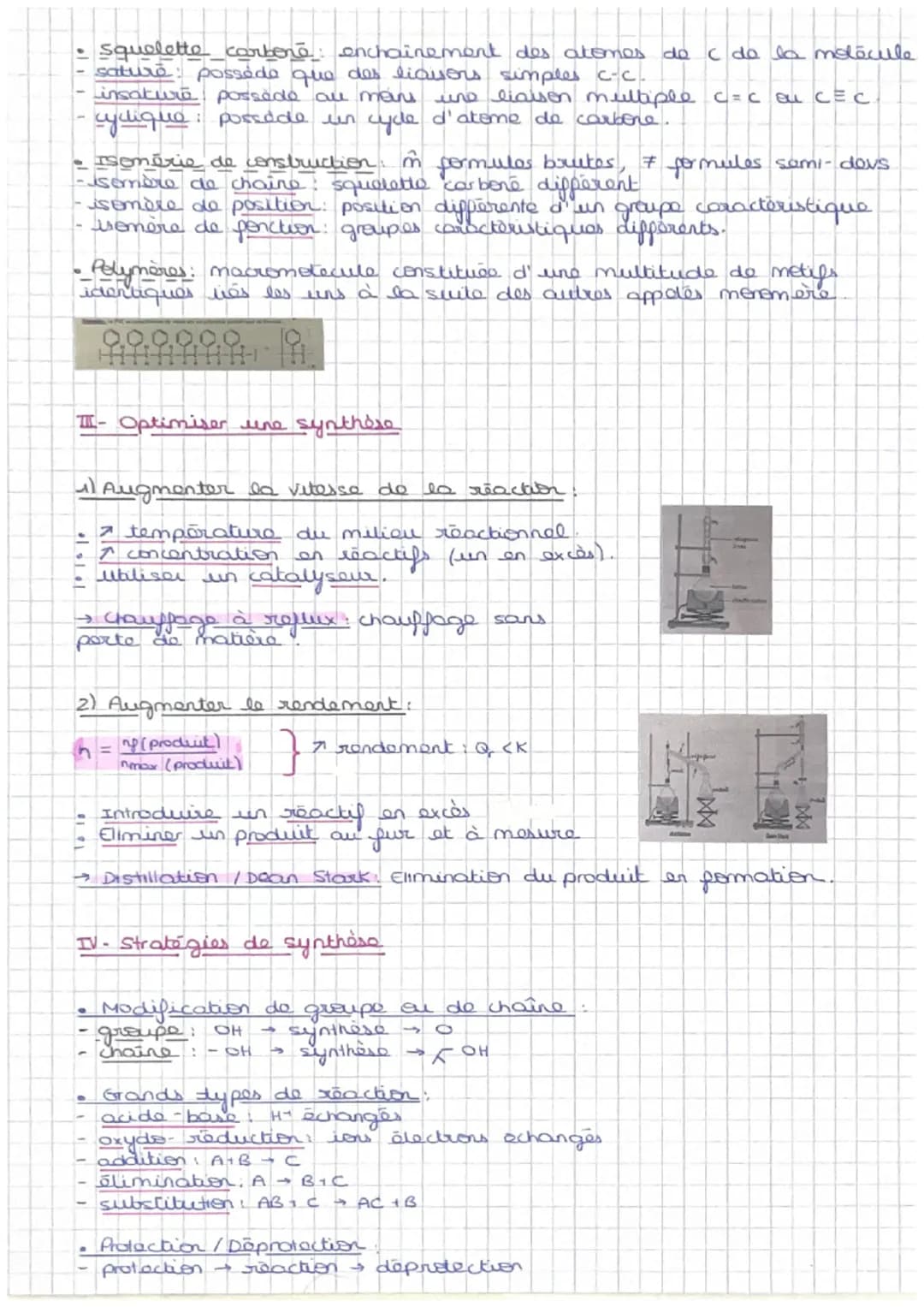 Synthèse organique
CHIMIE
I- Qu'est-c qu' une molecule organique?
• Chimie organique: Chimie des molècules composões de C, H, O et N.
Formul