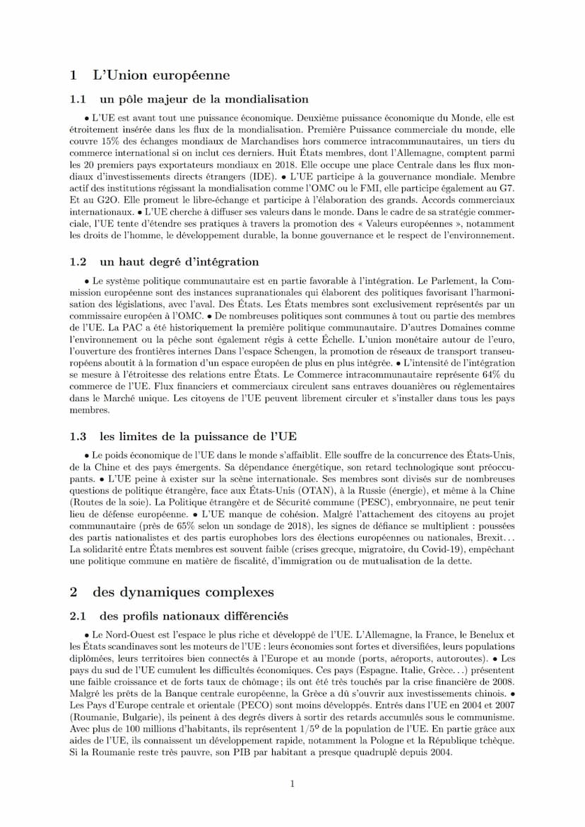 LYCEE GENERAL ET TECHNOLOGIQUE LA BRUYERE
L'Union européenne dans la mondialisation :
des dynamiques complexes
28 avril 2022
AFFICHARD-PIERR