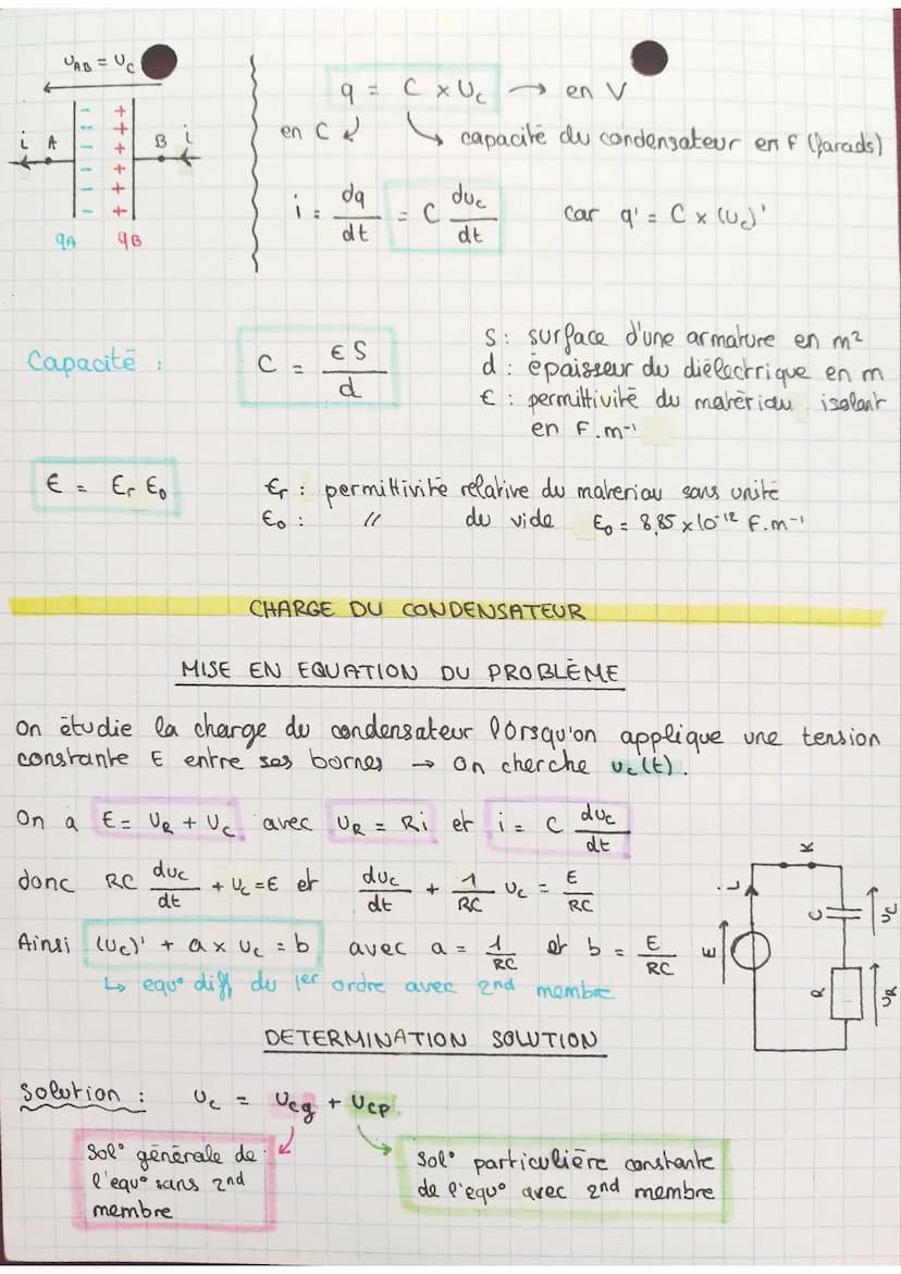 p
UR
en Ω
en v
UAB + UBC + UCA
i(t)
Rx I
:
Regime continu:
11
2
en A
Loi des mailles
en A
O
ARMARTURES
D
q(t+At) - g(t)
st
++++
C'LE PIRÓLE 