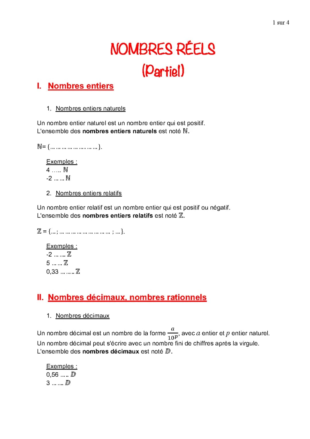 NOMBRES RÉELS