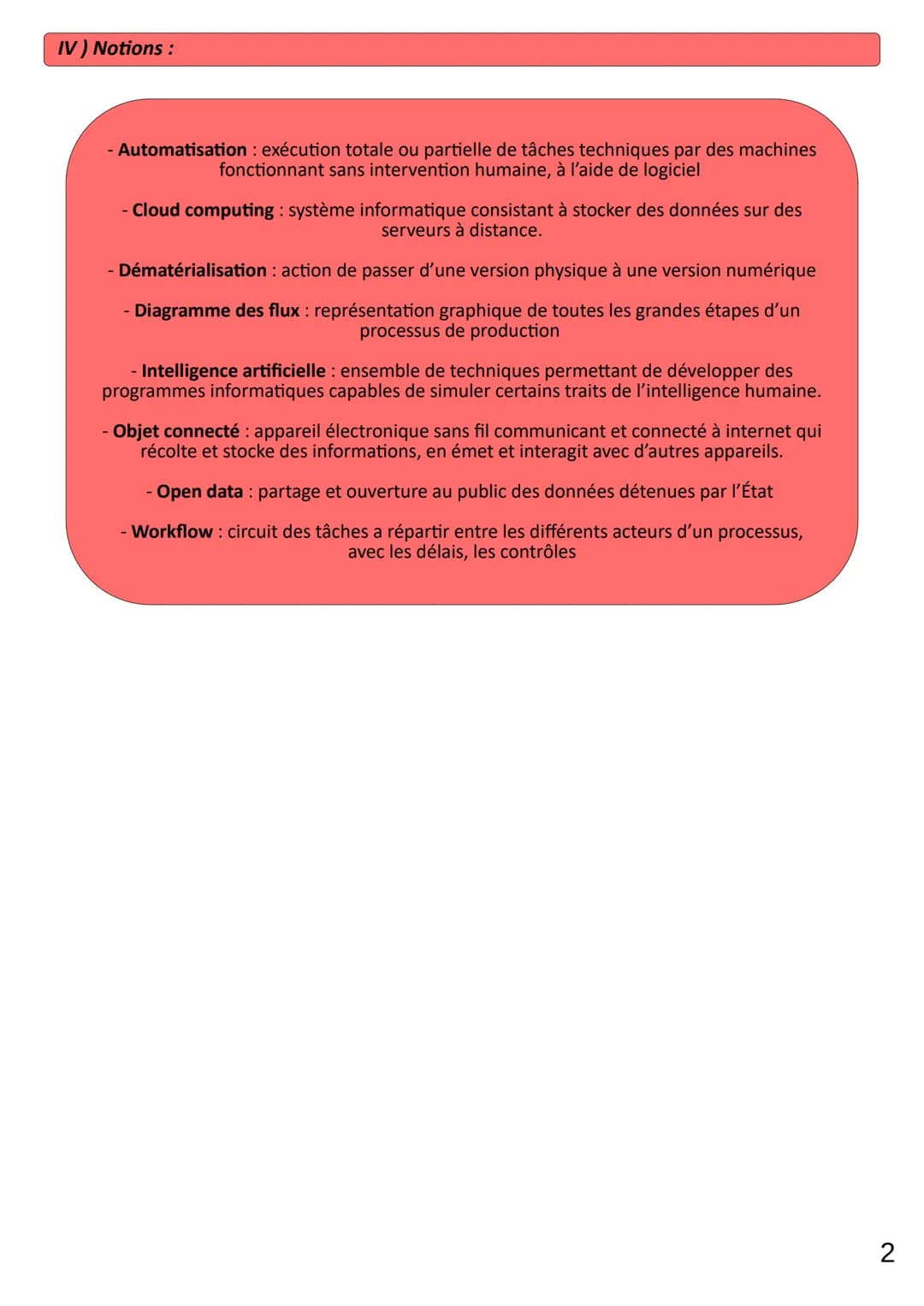 Thème 1
CHAP 5
LIMAUX Oriane
Les transformations numériques une chance
pour la production
1) Comment le système d'information et les gestion