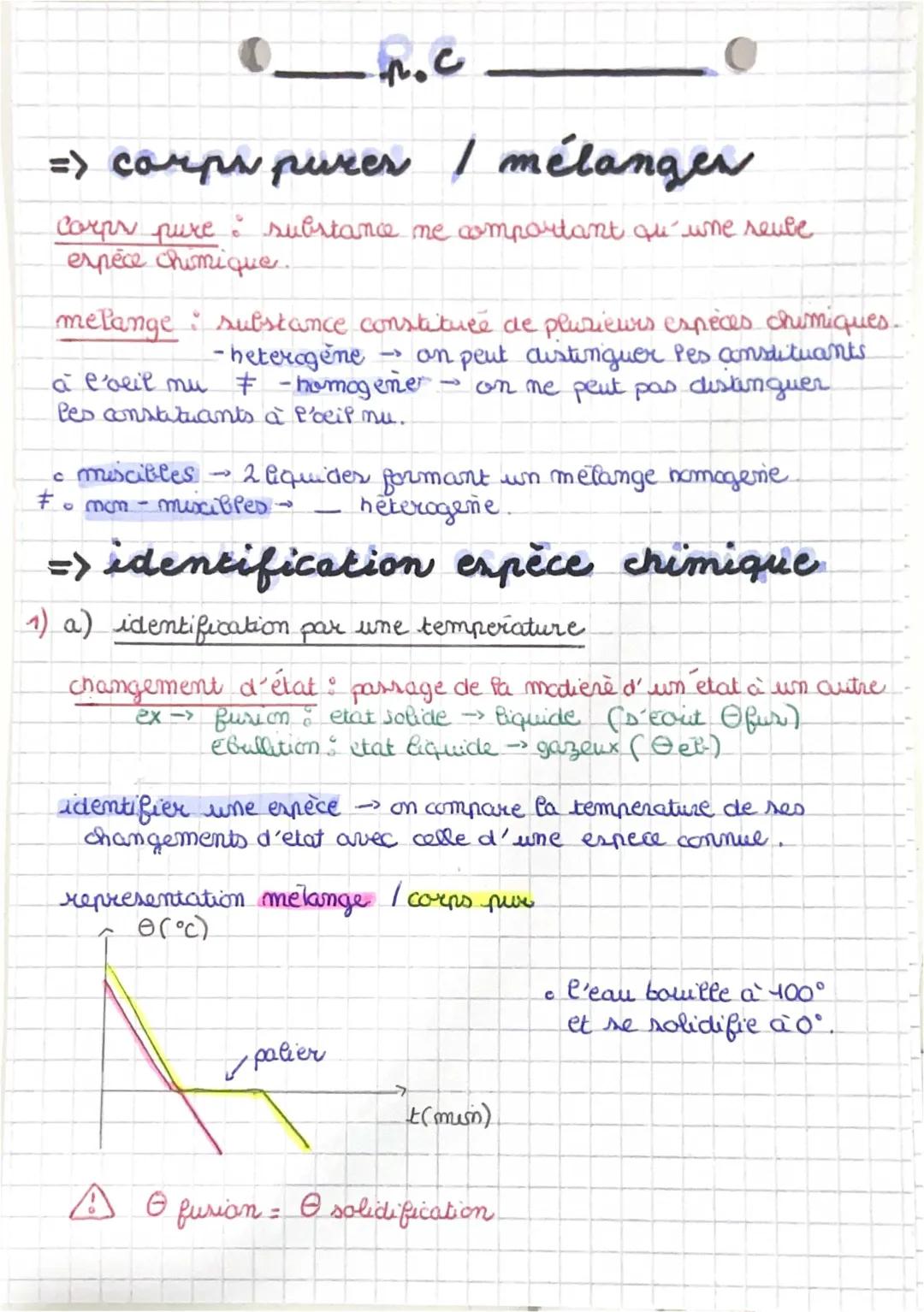 corps purs et mélanges 