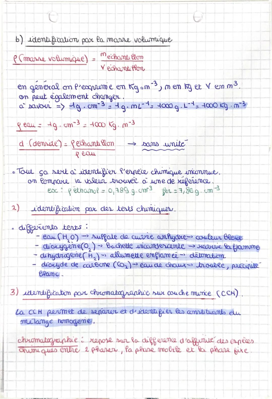 -n.c
=> carps pures / mélanger
corps pure : substance me comportant que une seule
espèce chimique.
melange substance constituée de plusieurs