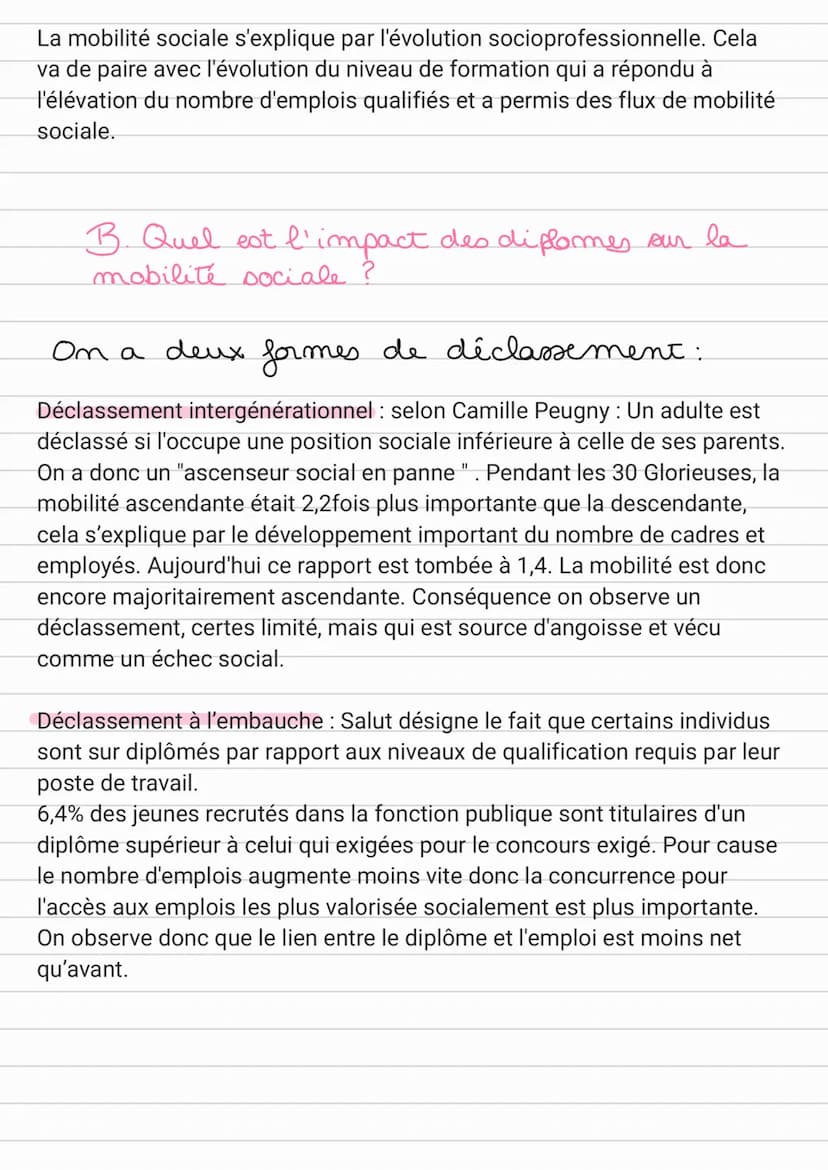 Dossier 5:
Quels sont les caractéristiques.
contemporaines et les facteurs de la mobilité
sociale?
Socio
Au cours d'une vie et par rapport a