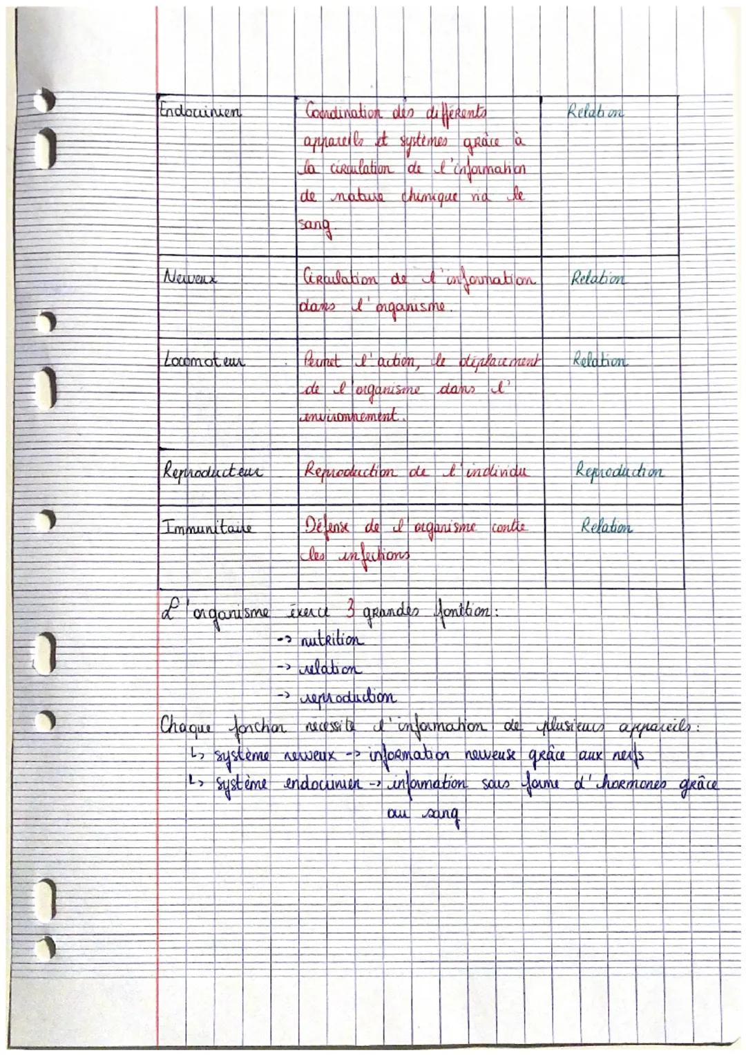 Etude anatomique des organes et des appareils
Les niveaux
d' organisation
Organisme ensemble d'appareils au système constituant une structur