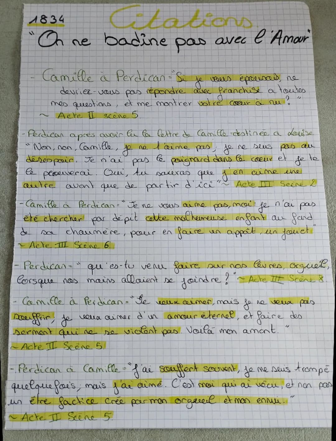 1834
Citations
"On ne badine pas avec l'Amour"
- Camille à Perdican = "Si je vous épousais, ne
devriez-vous pas répondre avec franchise à to