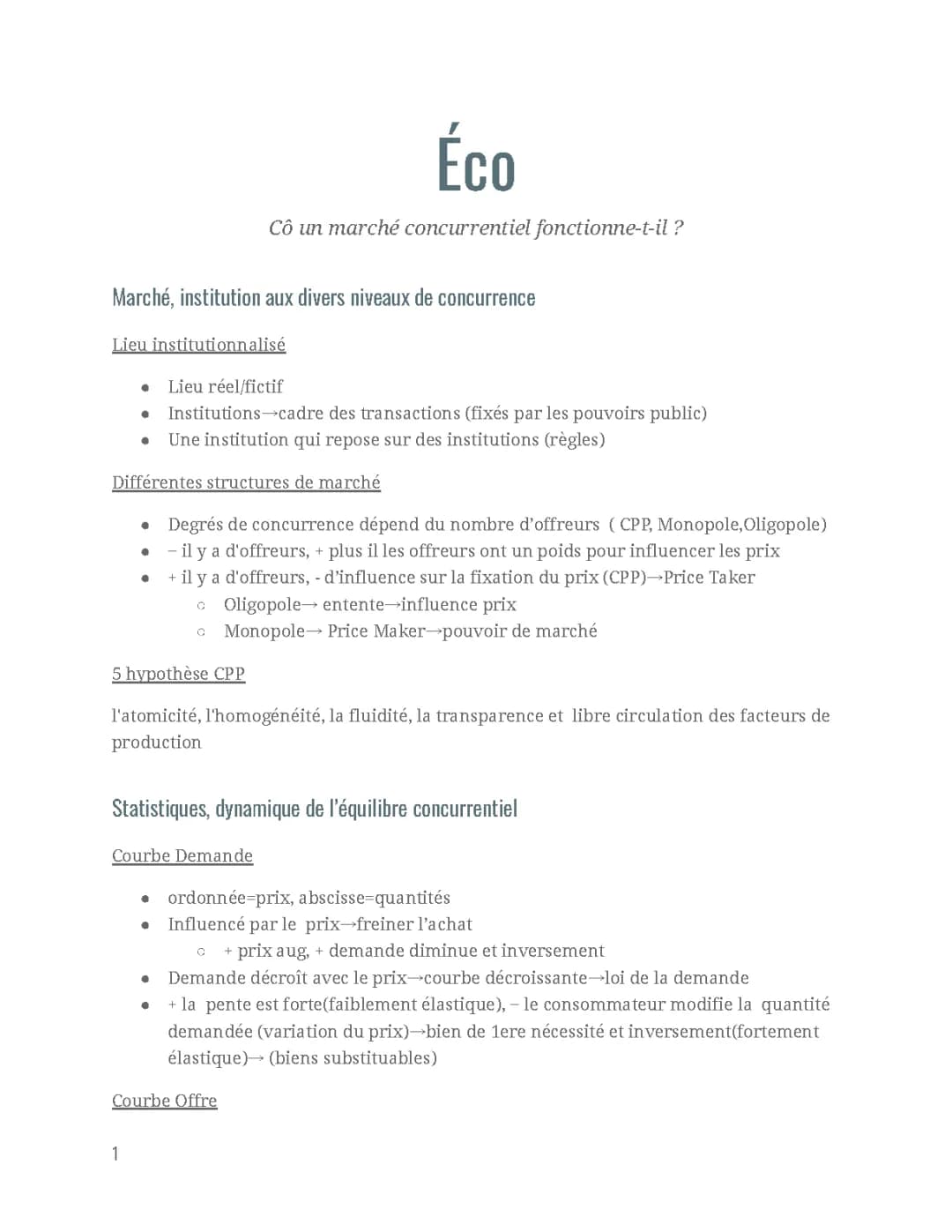 Comment marche le marché avec plein de vendeurs ?