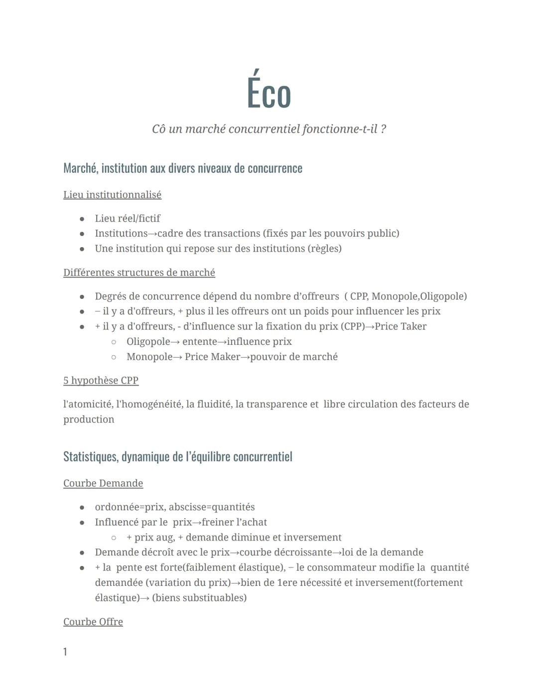Marché, institution aux divers niveaux de concurrence
Lieu institutionnalisé
●
●
Éco
Cô un marché concurrentiel fonctionne-t-il ?
Différente
