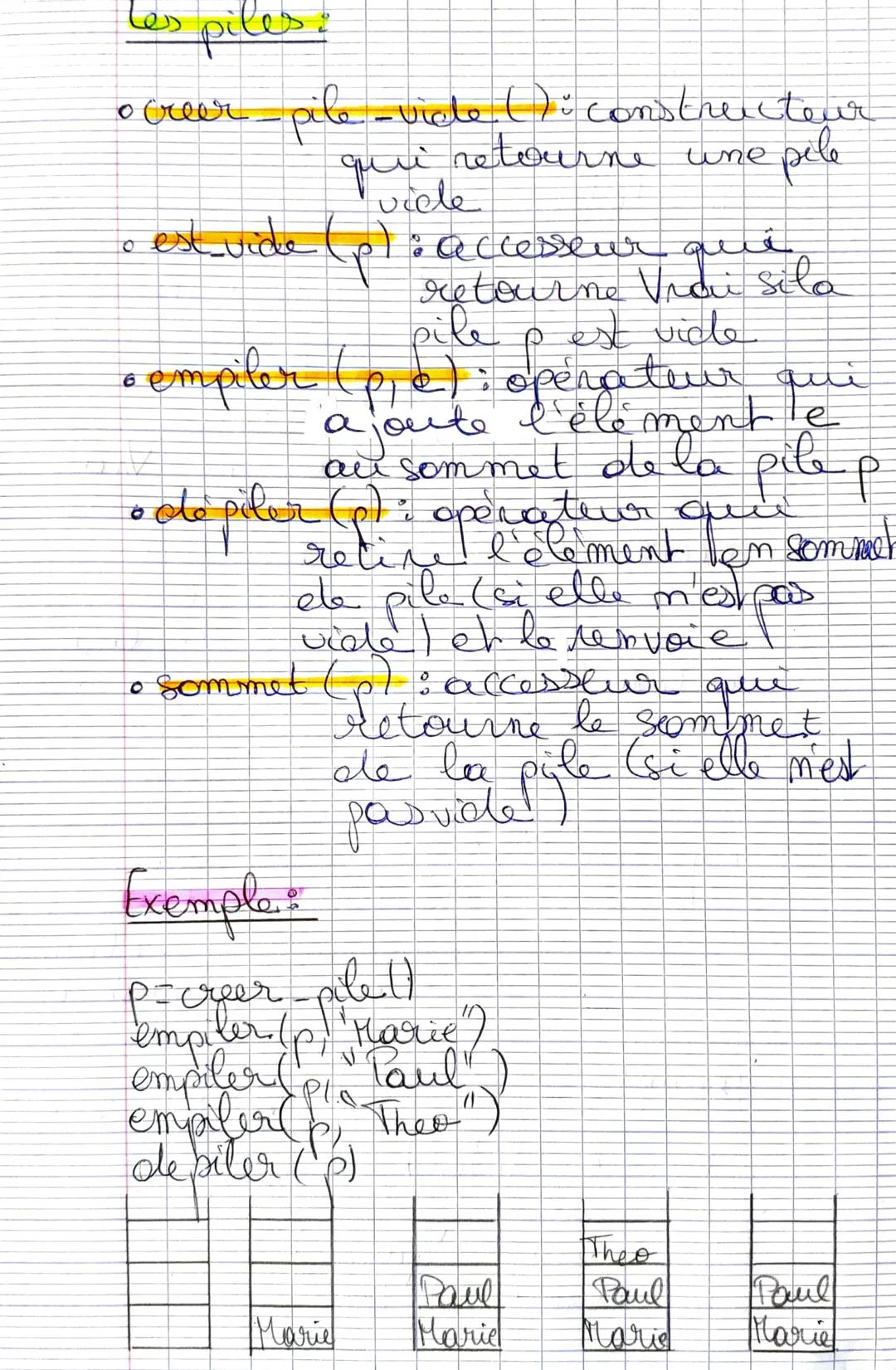 # LES STRUCTURES
LINEAIRES

les listes:

- creer liste (): constructeur qui
  retourne und liste
  vide
- est_viele (l): accesseur quui
  re
