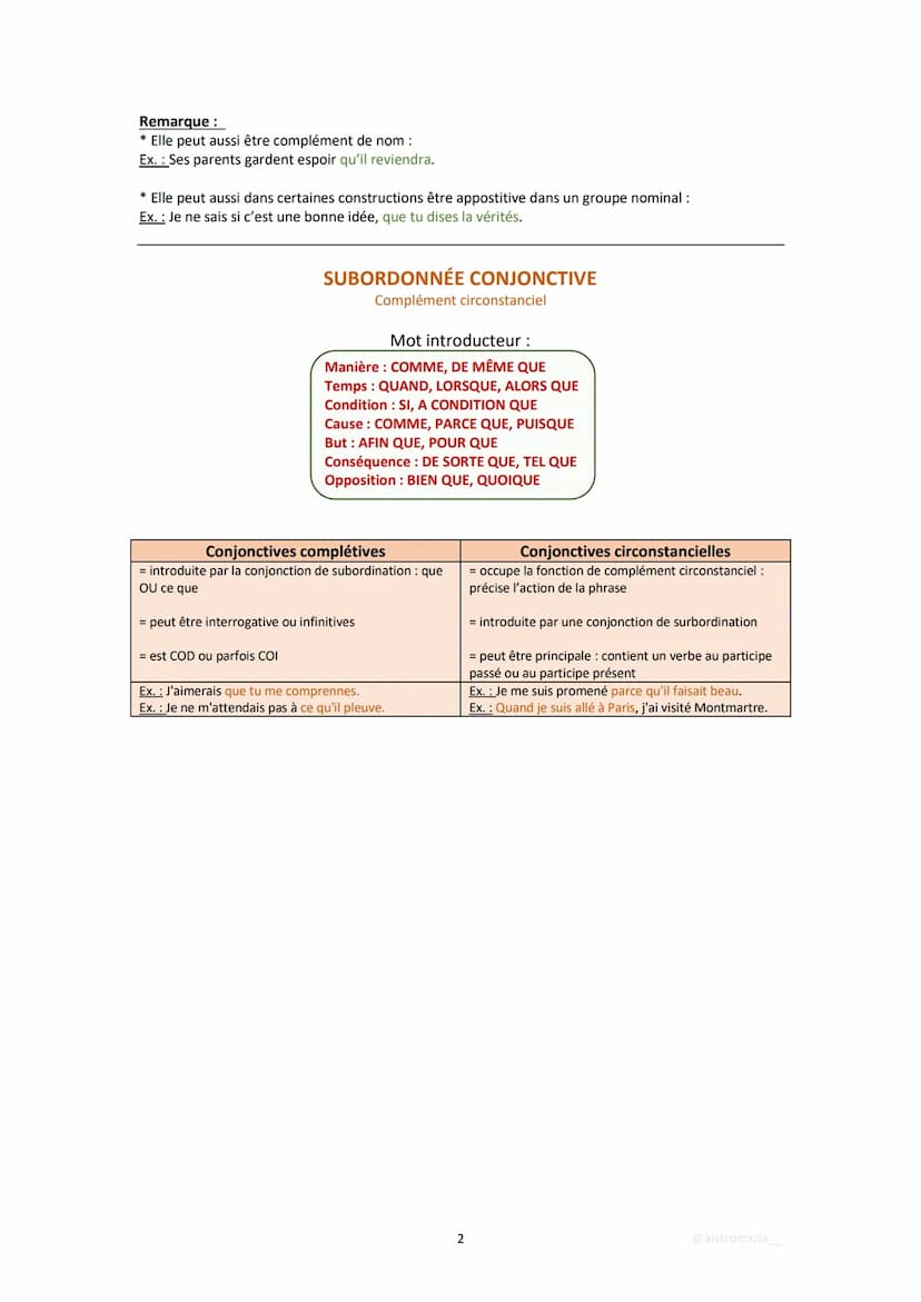 Les propositions subordonnées :
Rappel : une proposition est une phrase-avec un verbe conjugué.
La proposition subordonnée est une phrase sp