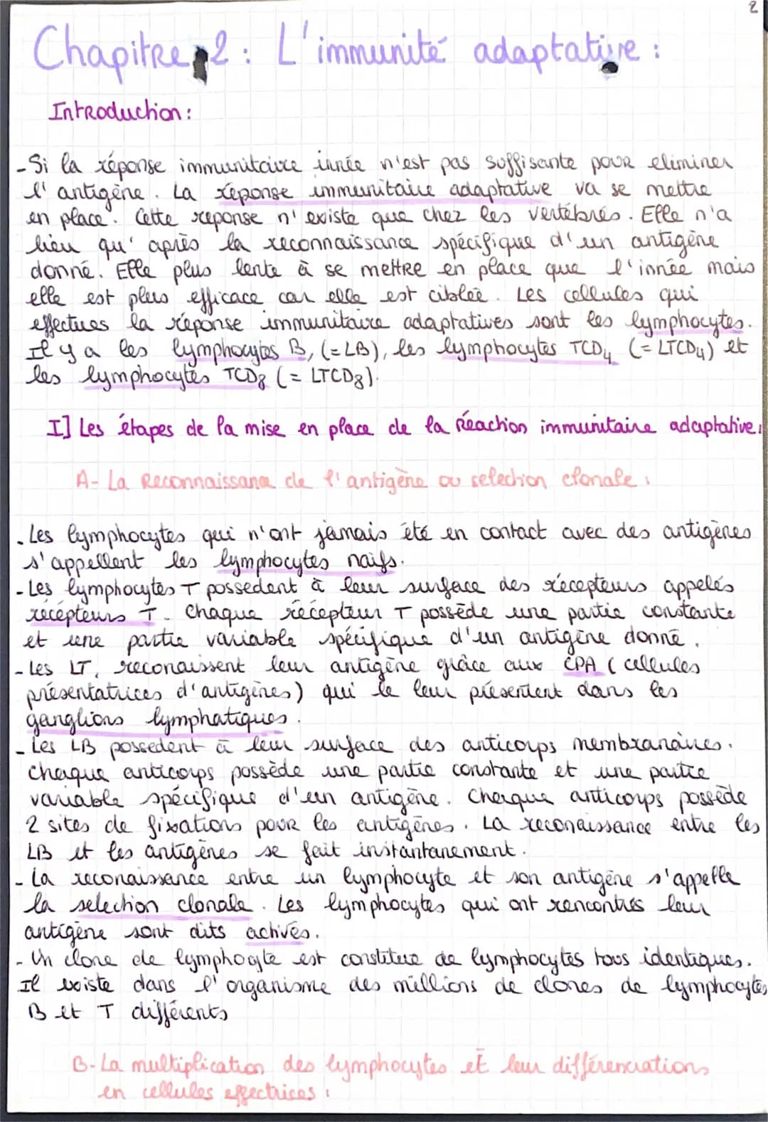 Résumé facile de l'immunité adaptative - pdf et schémas inclus