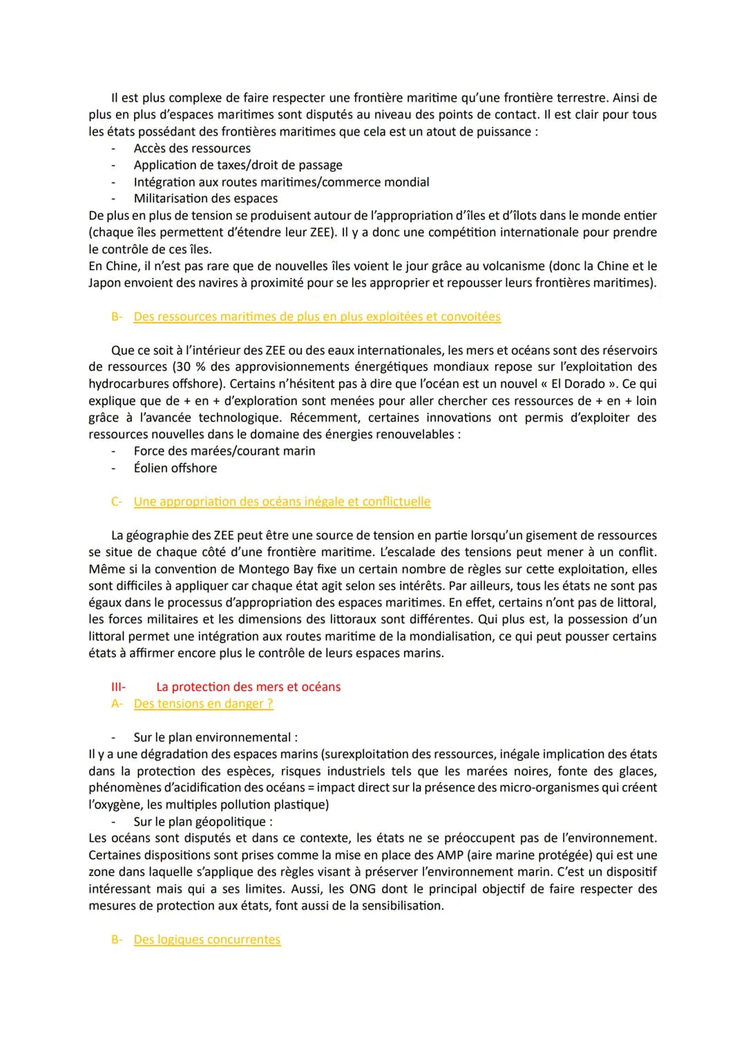 Thème 2: Mers et océans au cœeur de la mondialisation
Chapitre 2 : Mers et océans entre appropriation, protection et liberté de circulation
