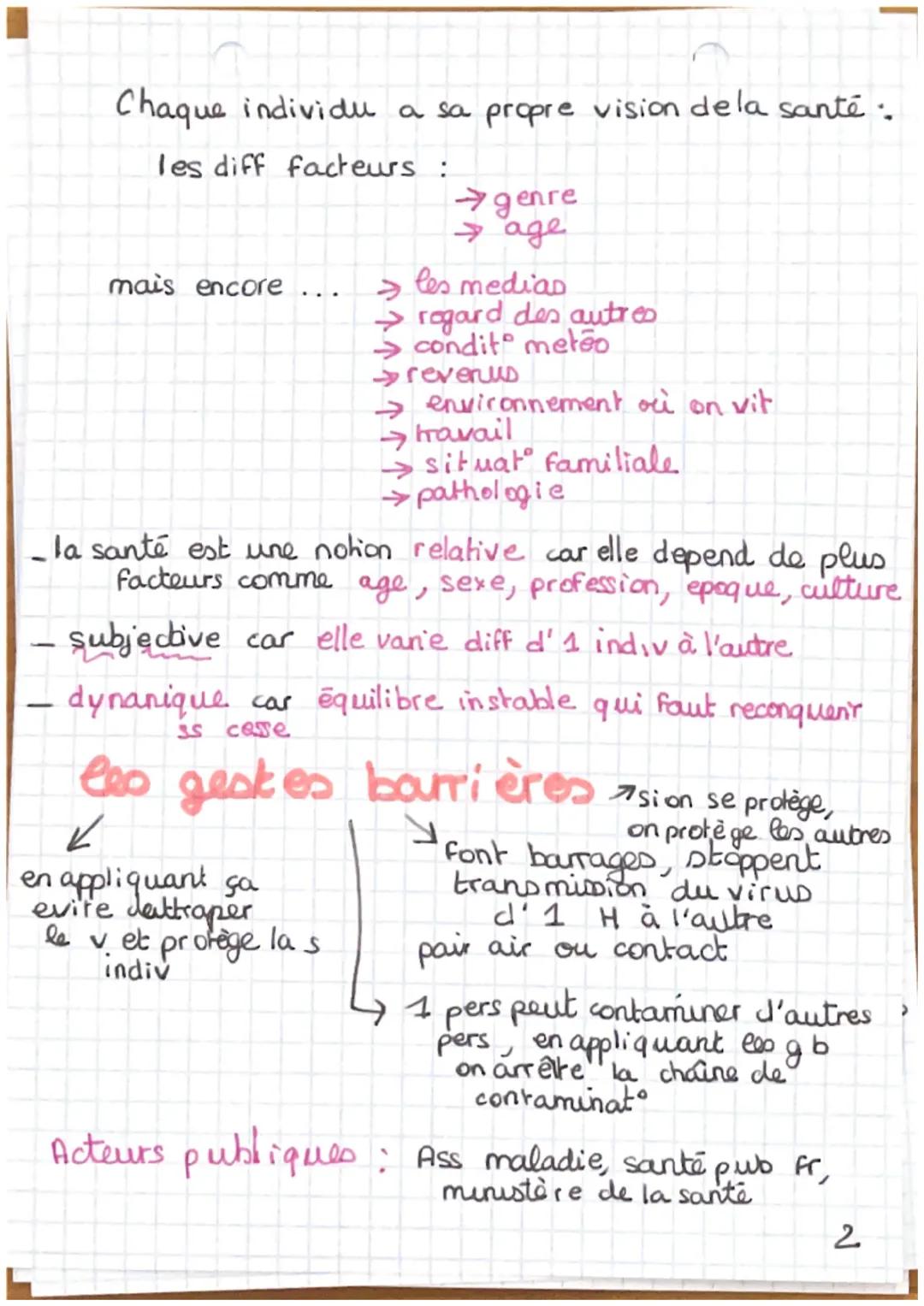•
SESS
SANTE ET BIEN ÊTRE
de la santé des individus à la santé publique
(de la pop)
C'est quoi la santé ?
maladie
le repos
equilibre
entre 3