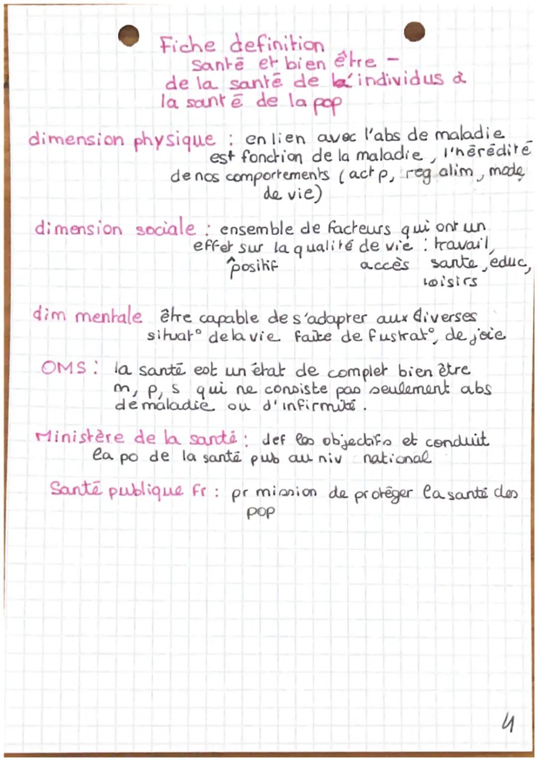 •
SESS
SANTE ET BIEN ÊTRE
de la santé des individus à la santé publique
(de la pop)
C'est quoi la santé ?
maladie
le repos
equilibre
entre 3