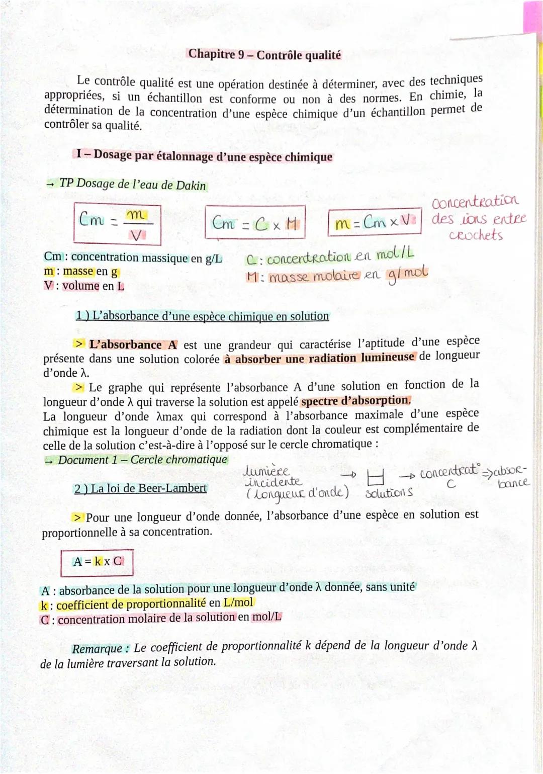 Dosage par étalonnage TP corrigé: Définition, Spectrophotométrie et Protocole