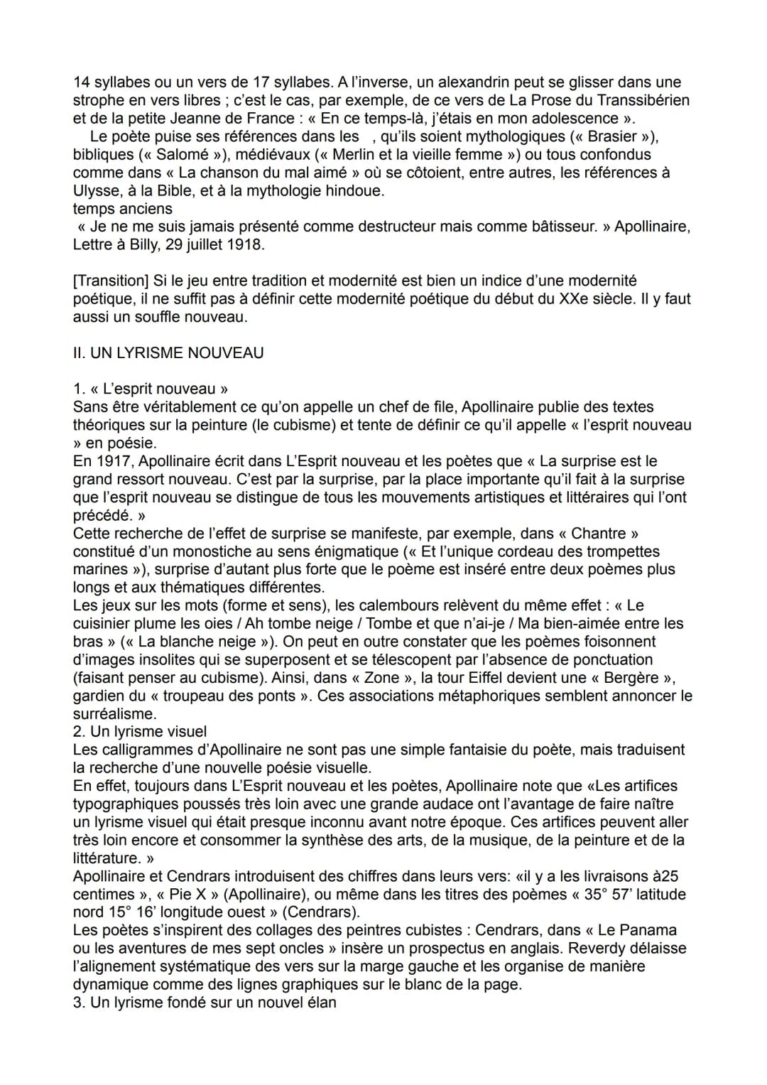 INTRODUCTION
[Accroche] Apollinaire est très souvent présenté comme un poète moderne rompant avec
les différentes traditions des siècles pas