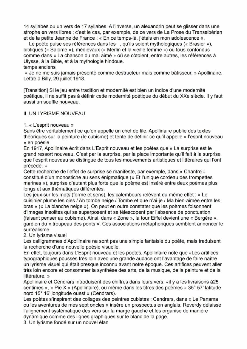 INTRODUCTION
[Accroche] Apollinaire est très souvent présenté comme un poète moderne rompant avec
les différentes traditions des siècles pas