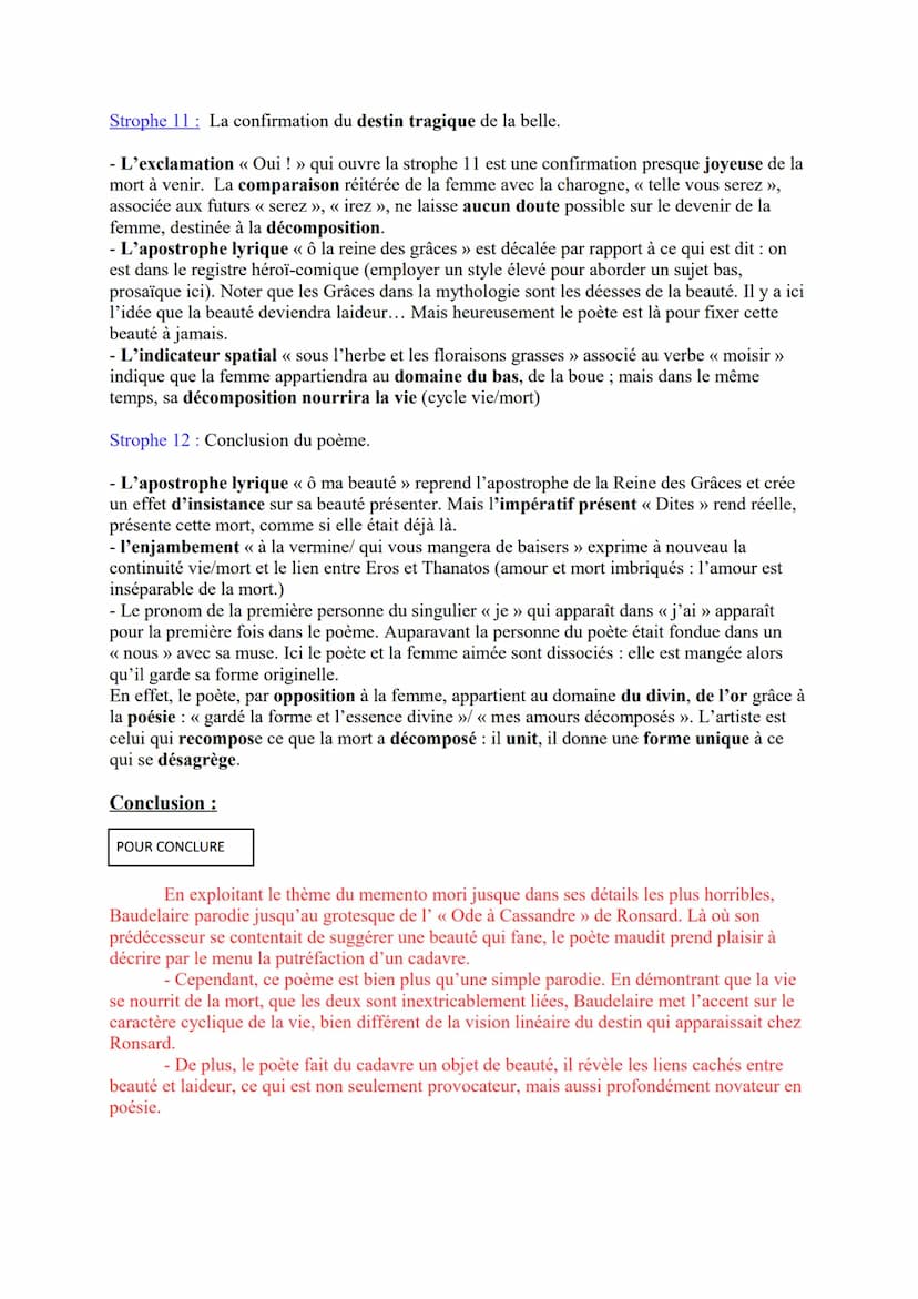 Charles Baudelaire
One Charagne
"Alors, ô ma beauté! dites à la vermine - Qui vous mangera de baisers,
Que j'ai gardé la forme et l'essence 