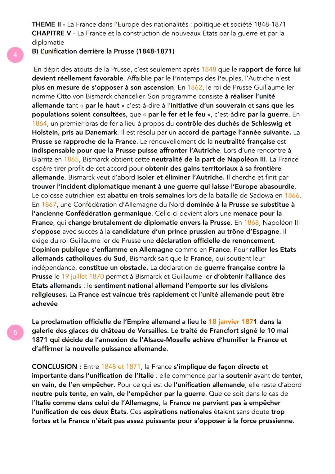 THEME II - La France dans l'Europe des nationalités : politique et société 1848-1871
CHAPITRE V - La France et la construction de nouveaux E