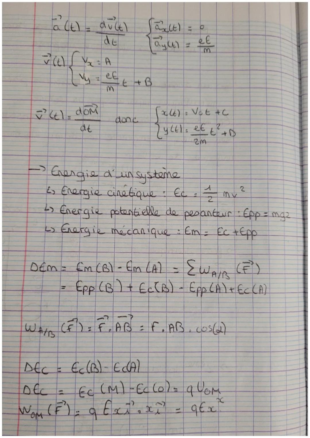 Mouvement d'une particule chargé dans
un champs électrique uniforme
-) un armateur plan: 2 armatures planes.
métalliques séparées par un iso