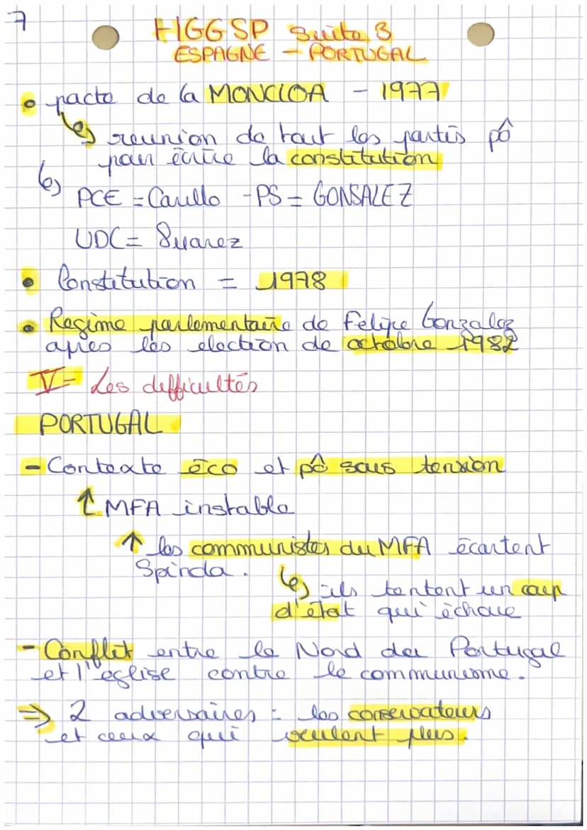 A
40
• H G G S P
4
ESPAGNE - PORTUGAL
D'un regime autoritaire à la democratiê
N-Le contexte
o
Portugal: guerre colonial depuis
4962
O
• Popu