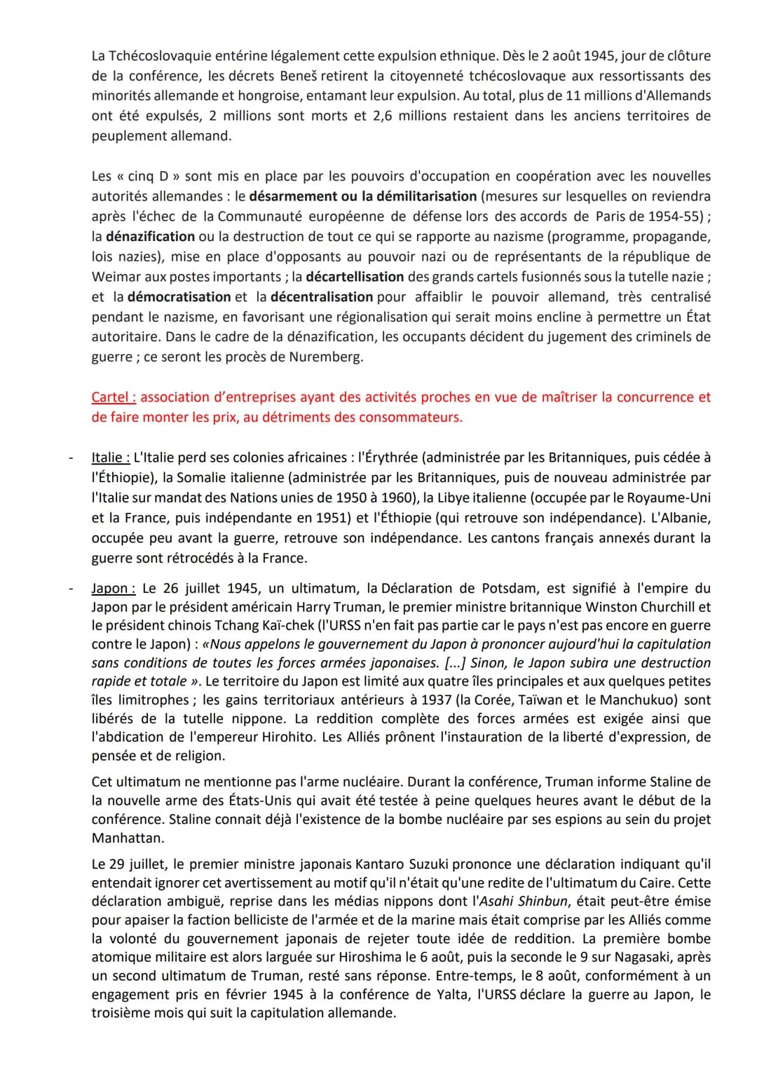 THÈME 2: LA MULTIPLICATION DES ACTEURS INTERNATIONAUX DANS UN MONDE BIPOLAIRE (1945-1970)
COURS 1: La fin de la Seconde Guerre mondiale et l