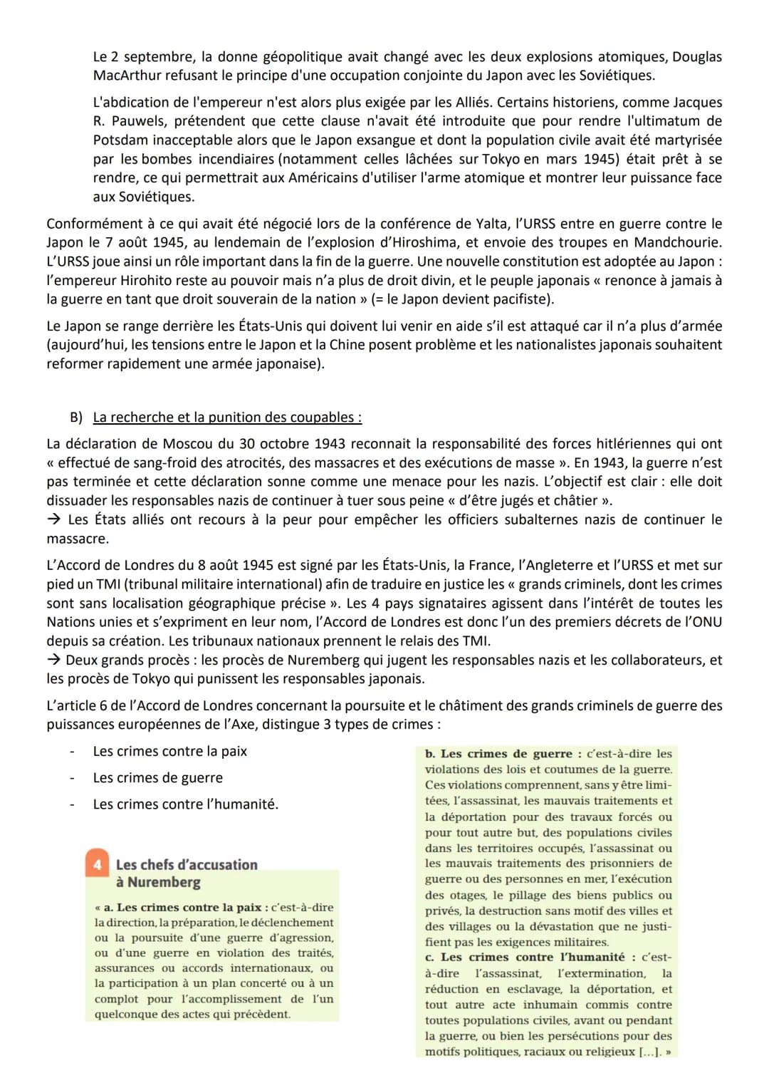 THÈME 2: LA MULTIPLICATION DES ACTEURS INTERNATIONAUX DANS UN MONDE BIPOLAIRE (1945-1970)
COURS 1: La fin de la Seconde Guerre mondiale et l