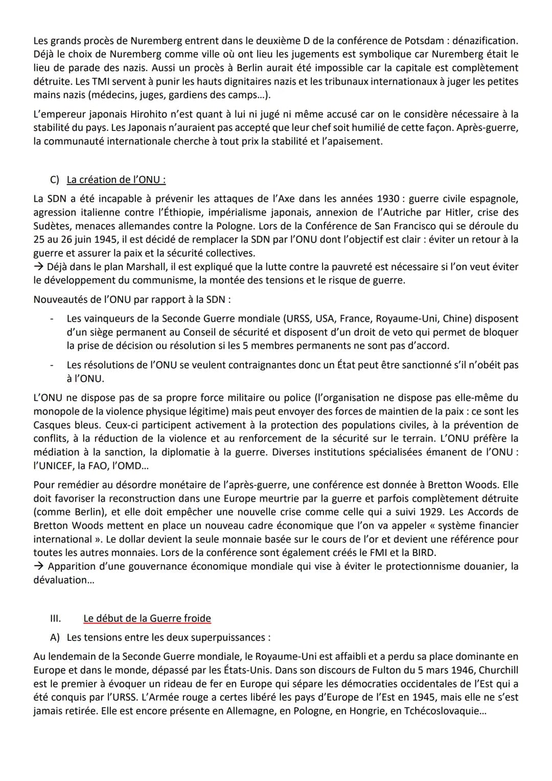 THÈME 2: LA MULTIPLICATION DES ACTEURS INTERNATIONAUX DANS UN MONDE BIPOLAIRE (1945-1970)
COURS 1: La fin de la Seconde Guerre mondiale et l