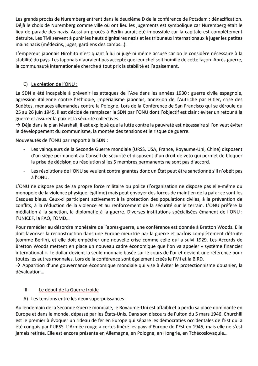 THÈME 2: LA MULTIPLICATION DES ACTEURS INTERNATIONAUX DANS UN MONDE BIPOLAIRE (1945-1970)
COURS 1: La fin de la Seconde Guerre mondiale et l