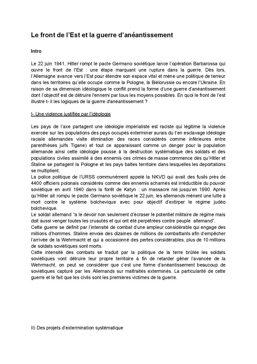 Le Front de l'Est et la Guerre d'Anéantissement: Histoire, Cartes et Opération Barbarossa