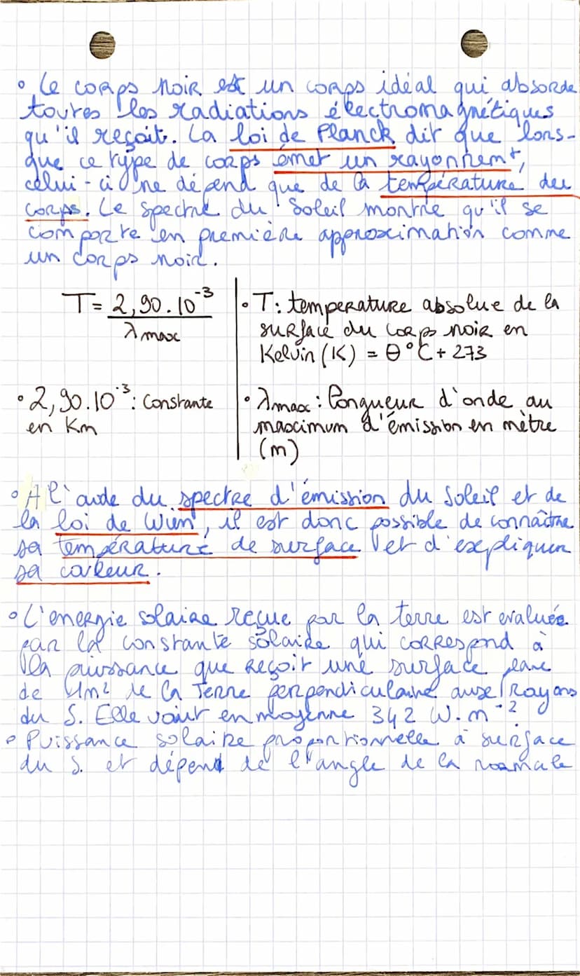 PC
Le rayonnement solaire
• Constante solaire = 1368 W. m² (notée F)
→ formule: equivalence masse / énergie (dit
d'1 système est proportionn