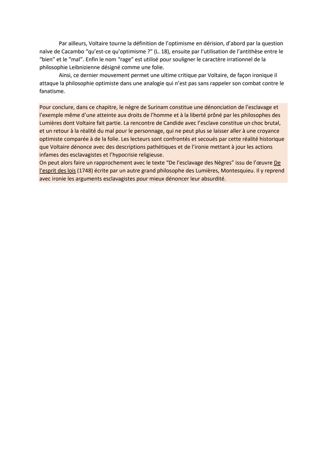 Chap 19, Candide ou l'Optimiste, Analyse linéaire :
Cet extrait est issu du chapitre 19 du conte philosophique Candide ou l'Optimiste écrit 