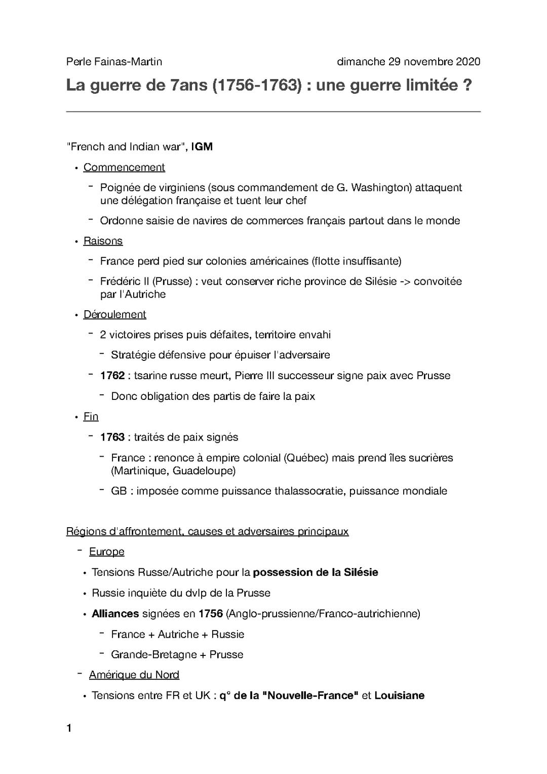 La guerre de Sept Ans: Causes, Conséquences et Résumé Court