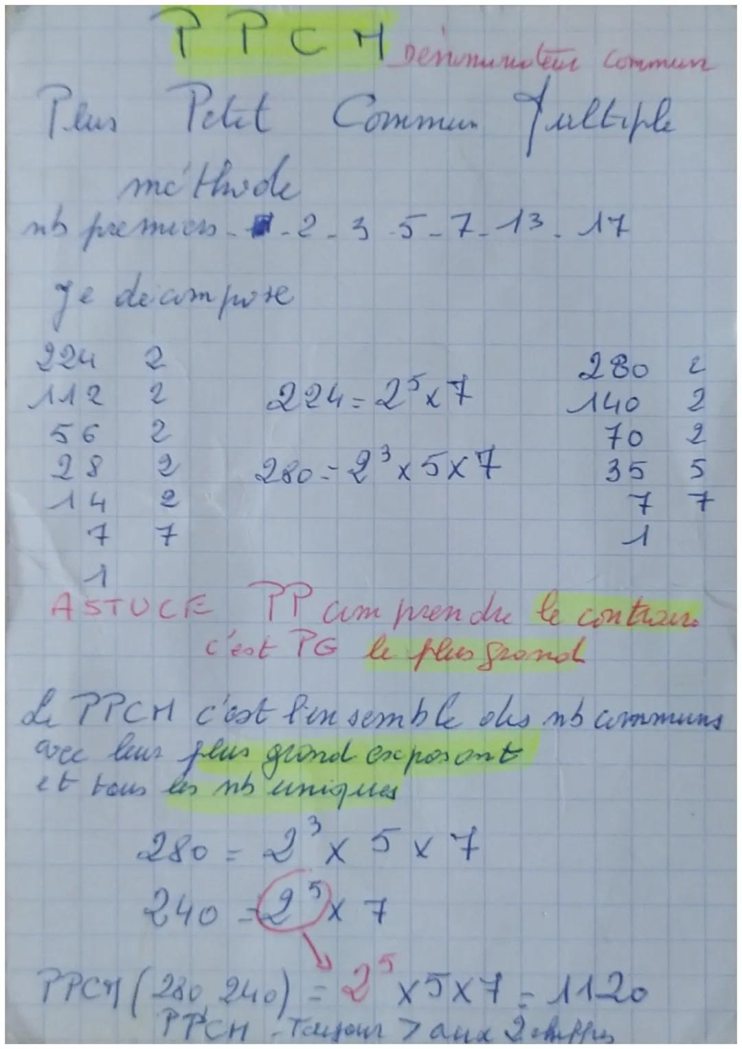 PPCM Denmunoeur commun
Plus Pelet Commun fultiple

Methode
nb premiers--2-3-5-7-13.17

Je decompose

224 2
112 2
56 2
28 2
14 2
7 7
1

224=2