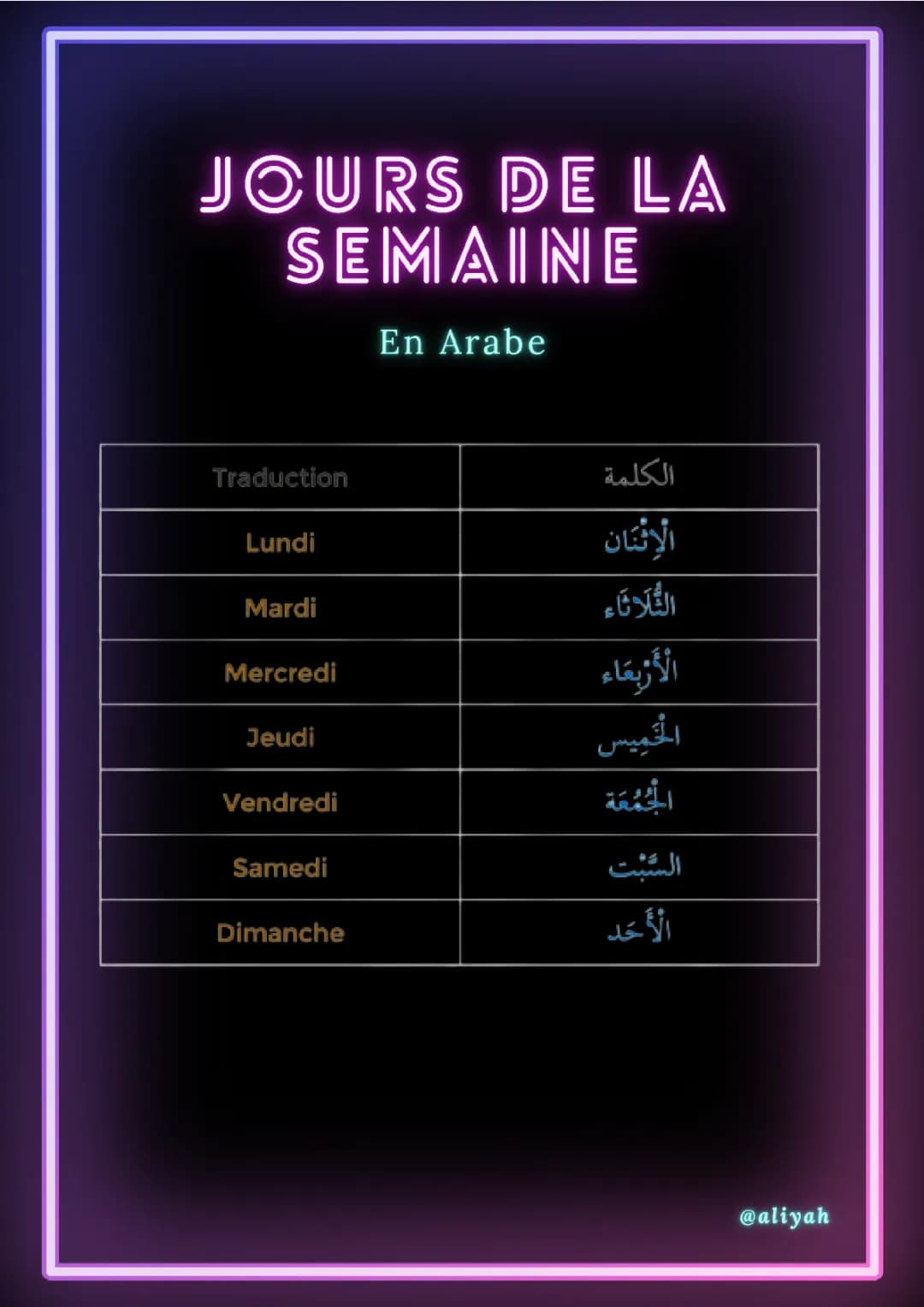 Learn the Days of the Week in Arabic Easily