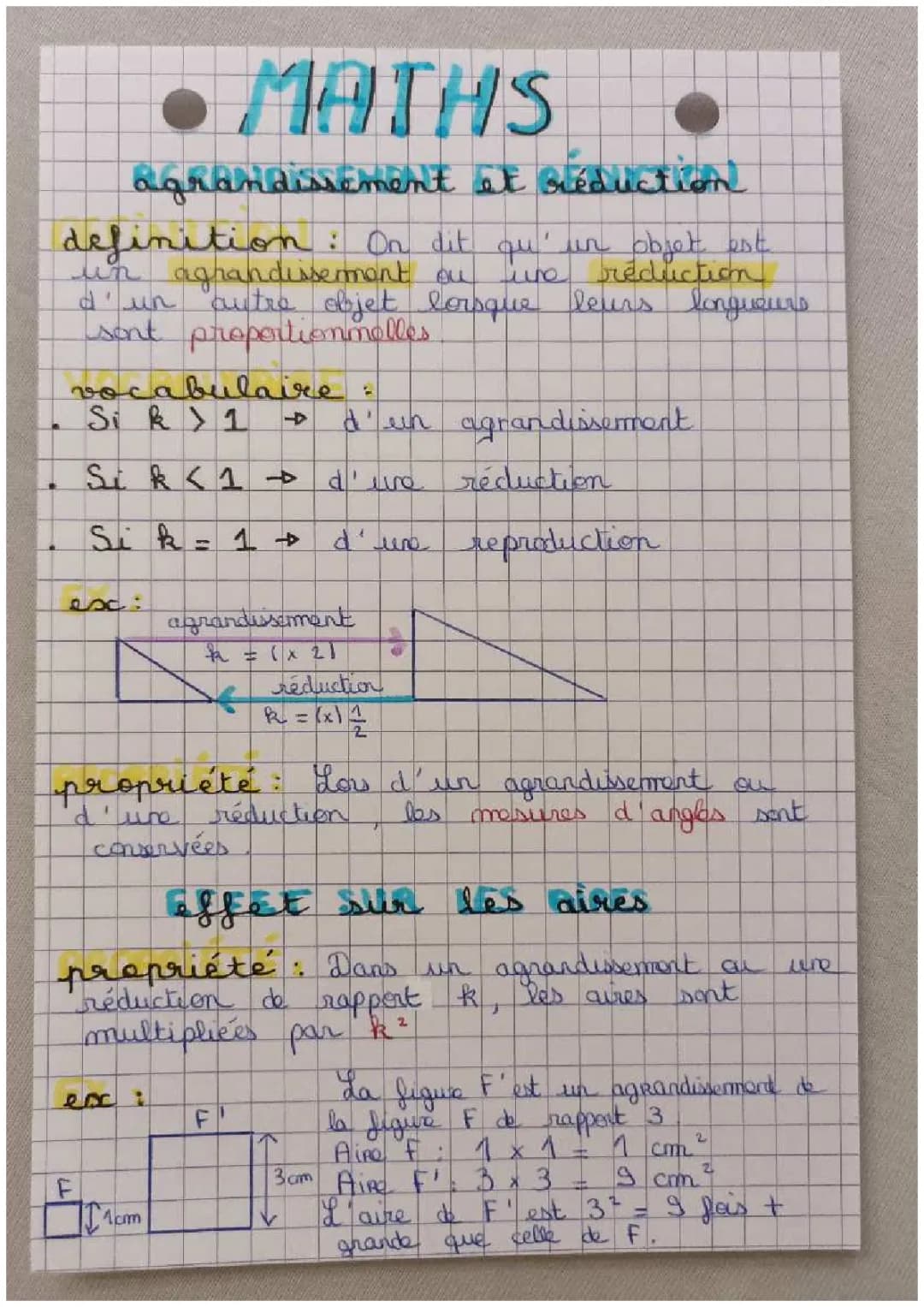 Agrandissement et Réduction : Exercices et Cours pour le Collège PDF