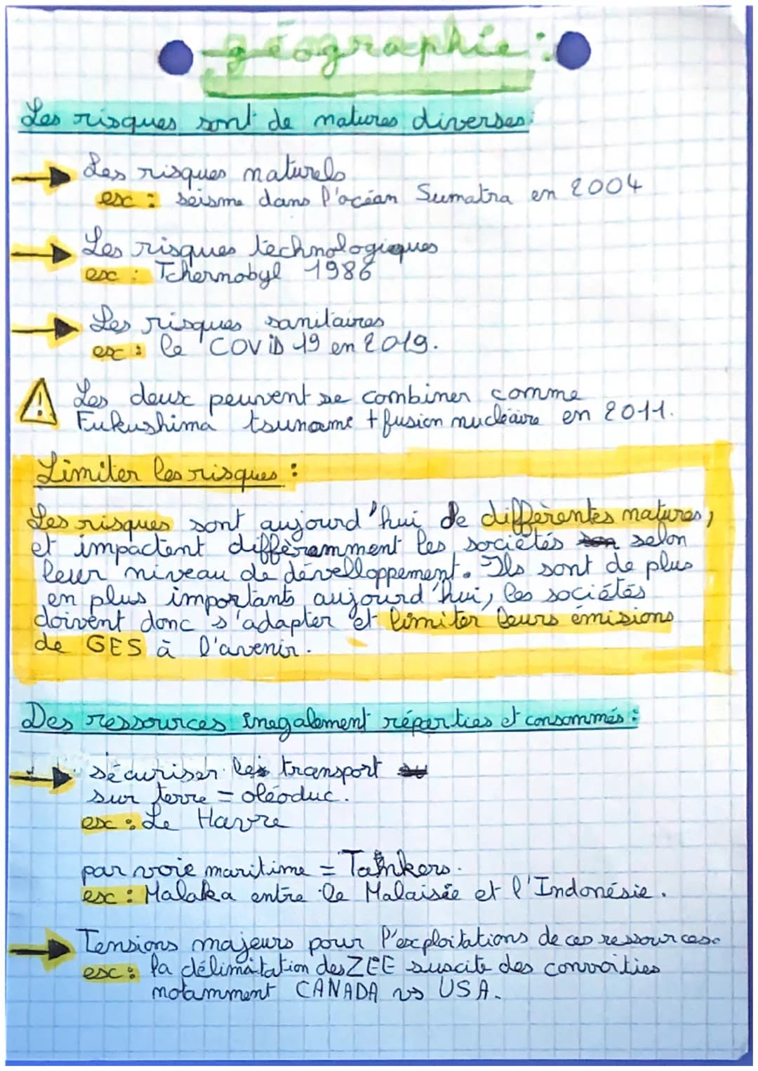 geographie
Les risques sont de natures diverses:
Les risques naturels
ex: seisme dans l'océan Sumatra
Les
risques technologiques
ex: Tcherno