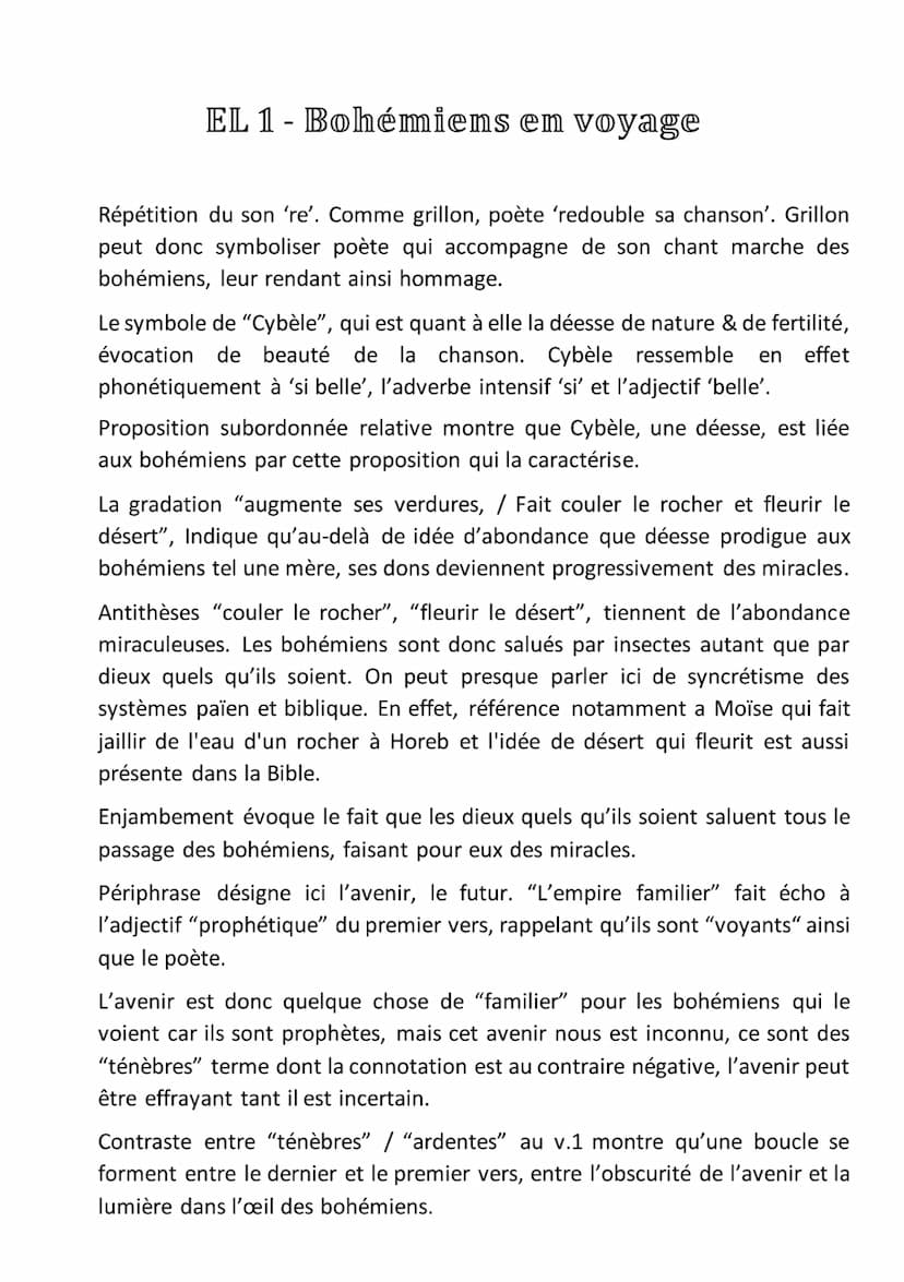 EL 1 - Bohémiens en voyage
Introduction :
Poète français du 19ème siècle, Charles Baudelaire était particulièrement
excentrique dans ses œuv