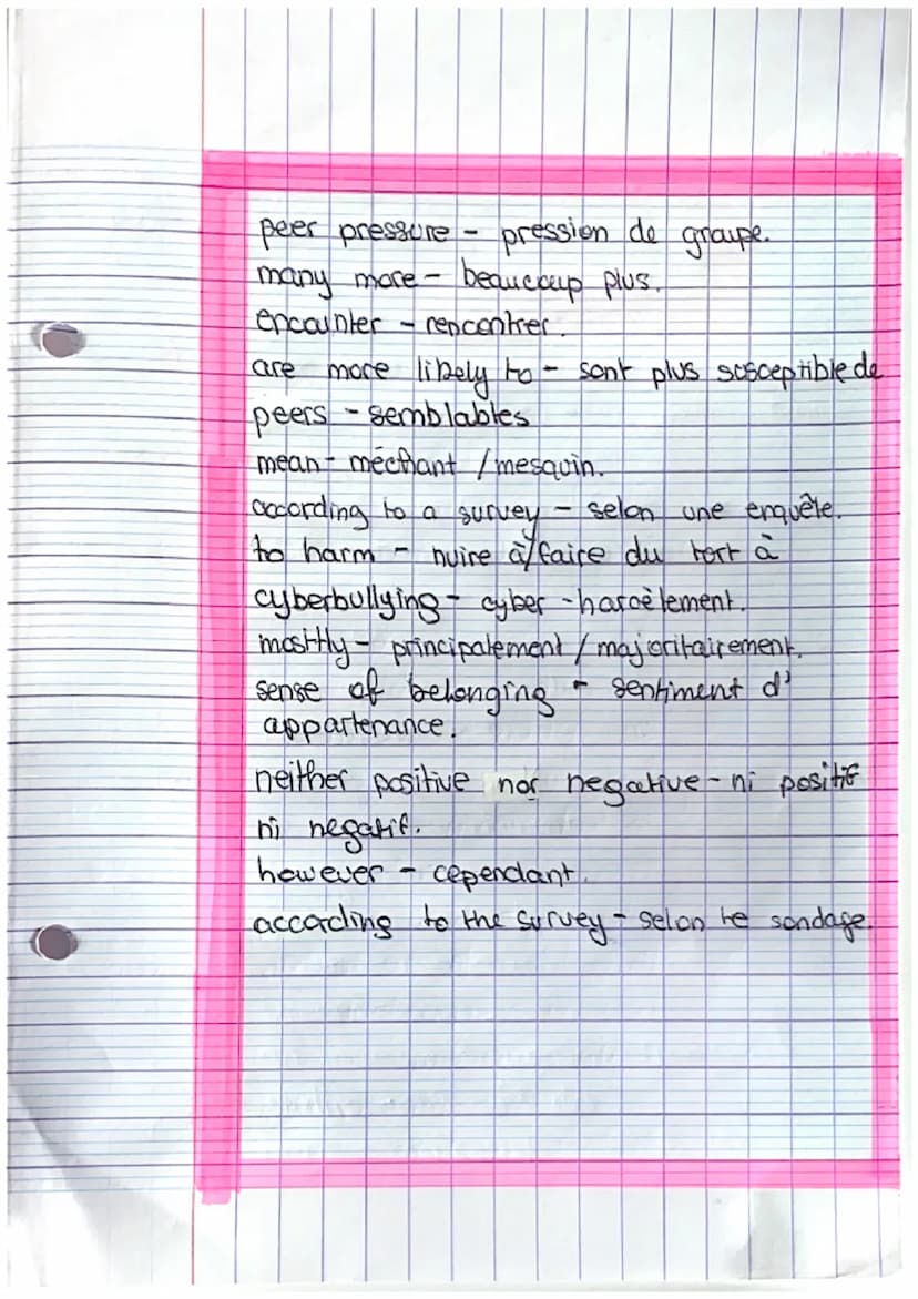 anglais
chap 2
Social media
Social media - réseaux sociaux
at the same time- en même temps.
many-beaucoup
mental health - santé mentale
scre