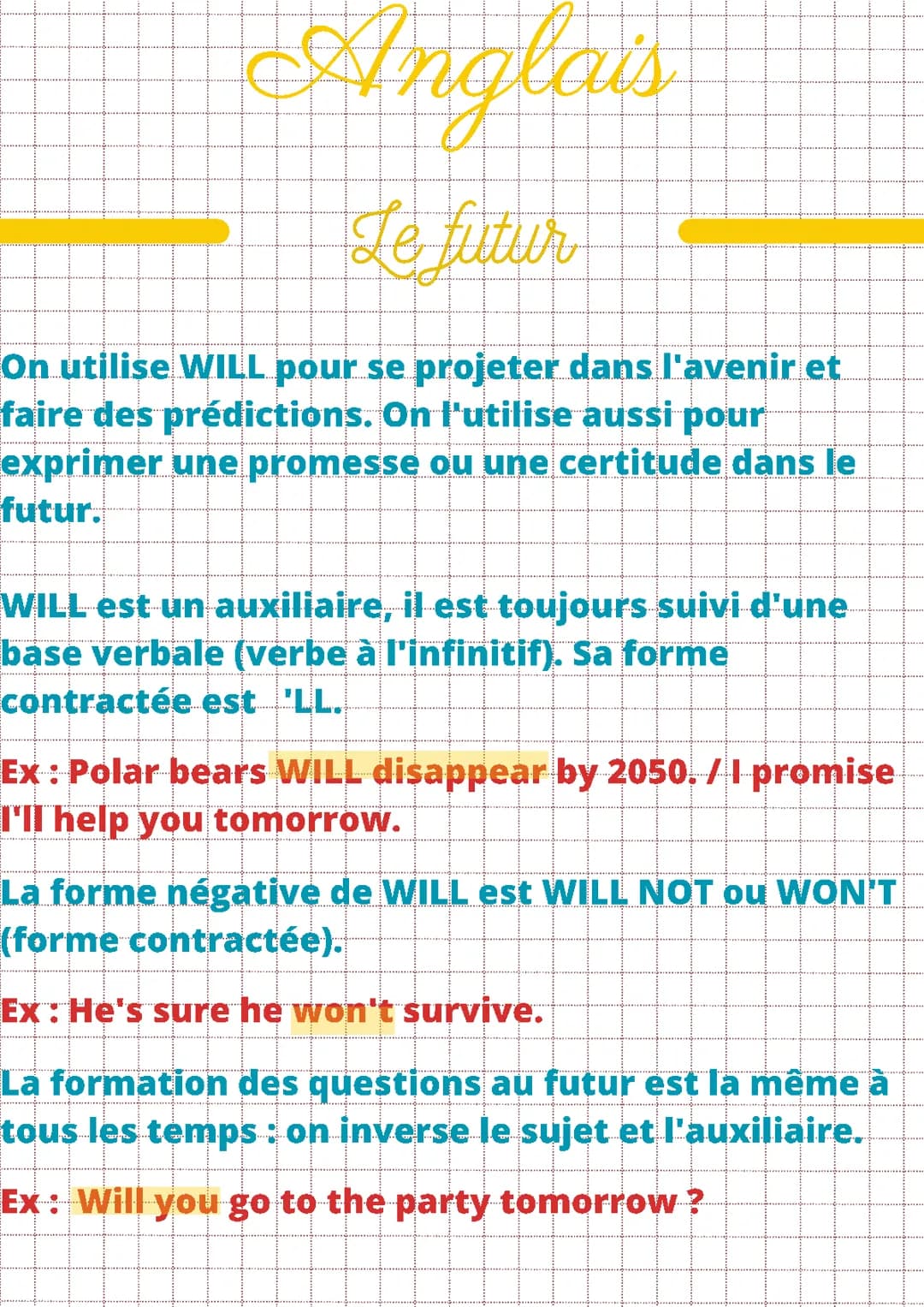 💛 Le futur | Anglais