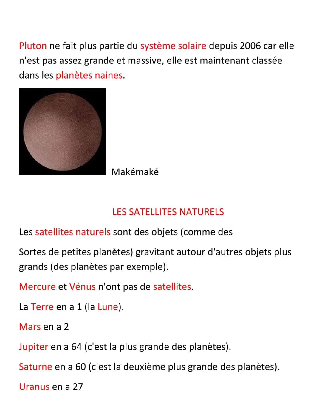 LE SYSTEME SOLAIRE
Le système solaire est né il y a 4,55 milliards d'années.
C'est un ensemble de planètes, de satellites naturels, de comèt