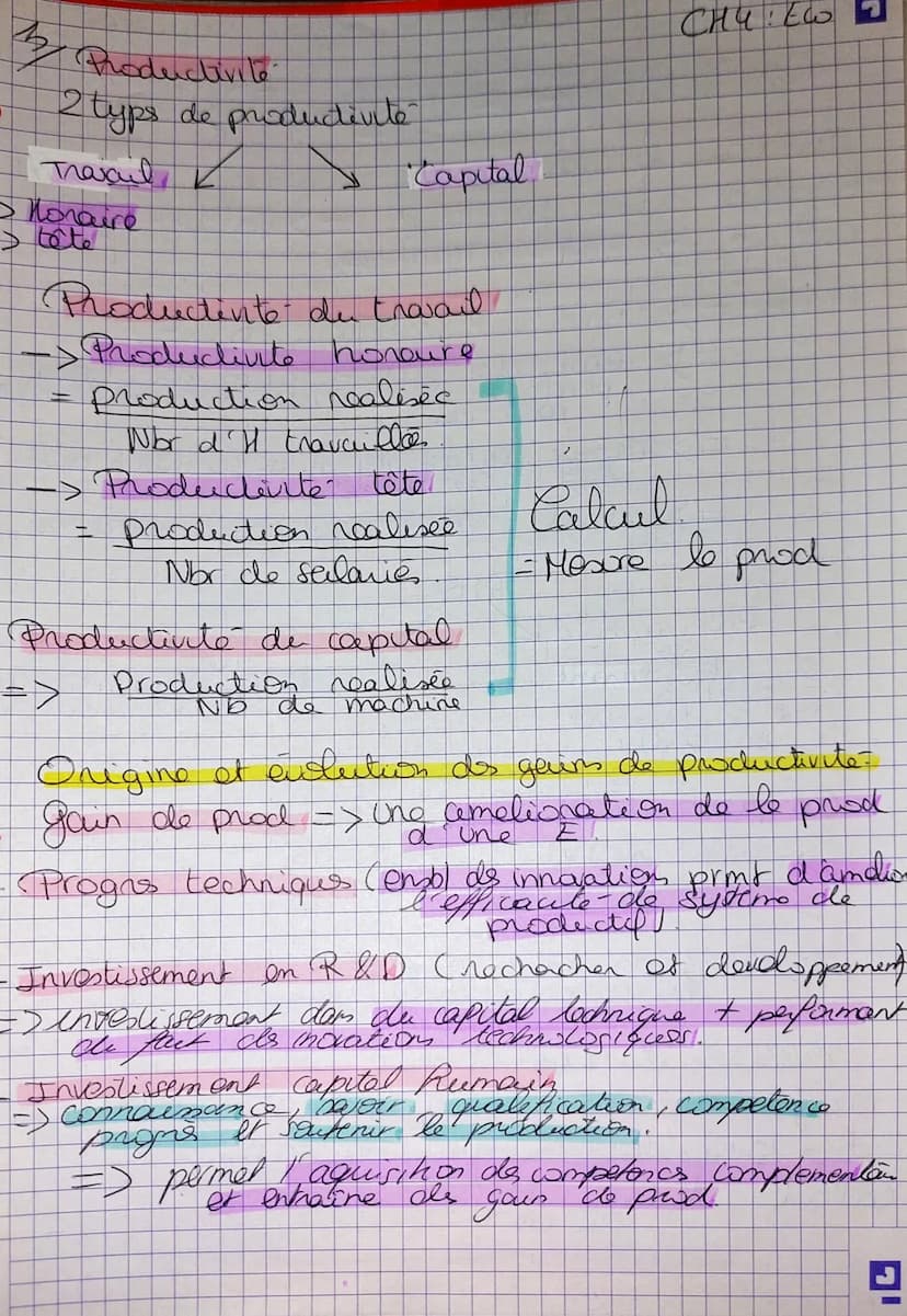 스
Facteurs de production
=> sont tout le resouros utilise par l'E
pour reproduire
-> existe deux catégorie de factuur
Facteur de production 