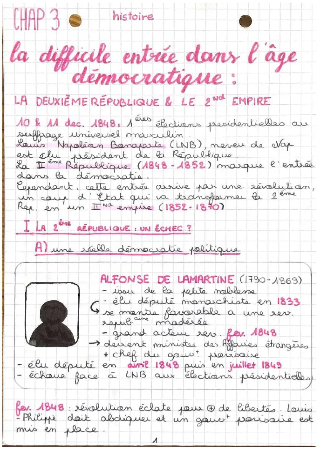 Fiche de révision: La Deuxième République et le Second Empire - Histoire facile
