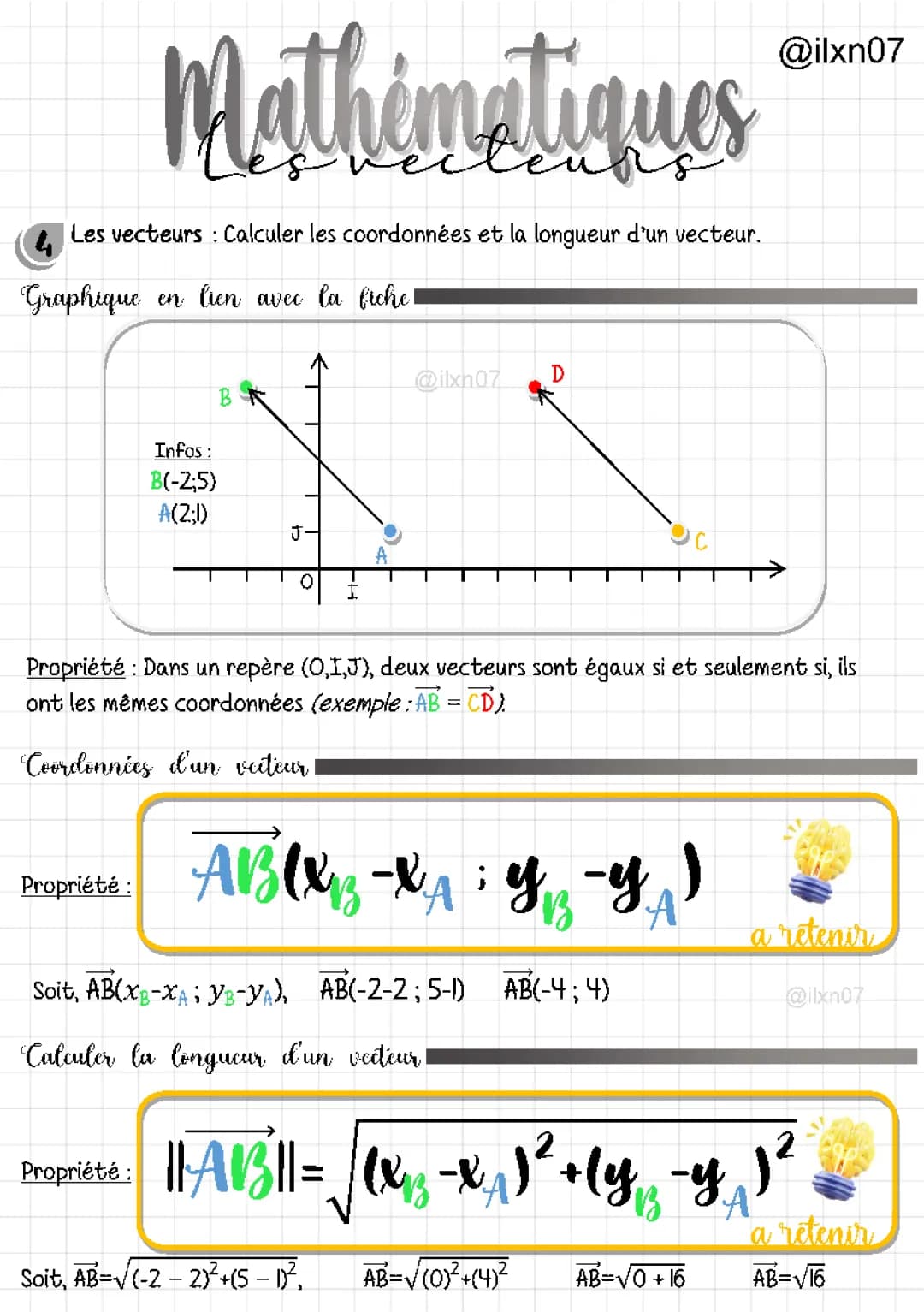 MATHEMATIQUES les vecteurs