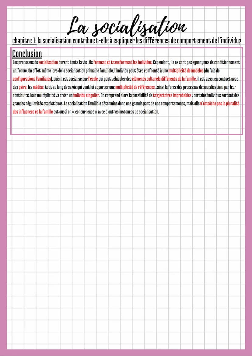 La socialisation
chapitre 1: la socialisation contribue t-elle à expliquer les différences de comportement de l'individu?
Introduction
Si no