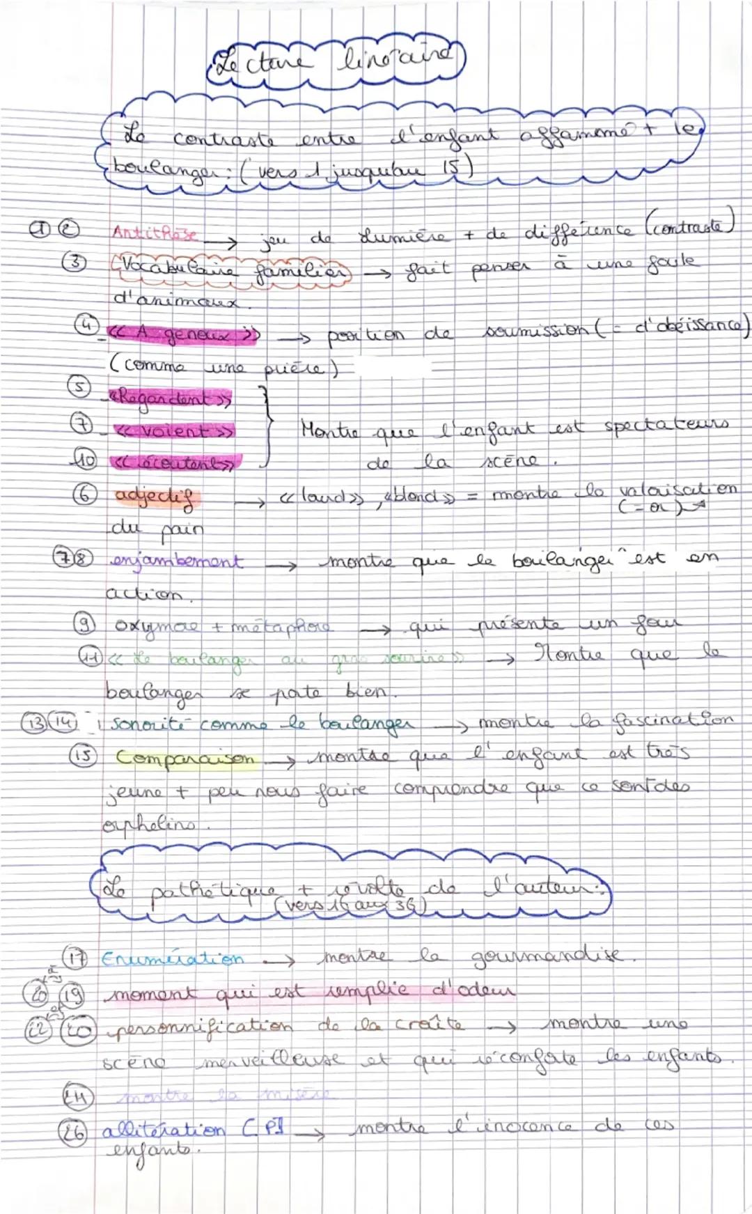 de contraste
entre l'enfant
affammé + le
boulanger
Le pathétique +
la révolte de
l'auteur.
300
100
Les Effarés
Noirs dans la neige et dans l